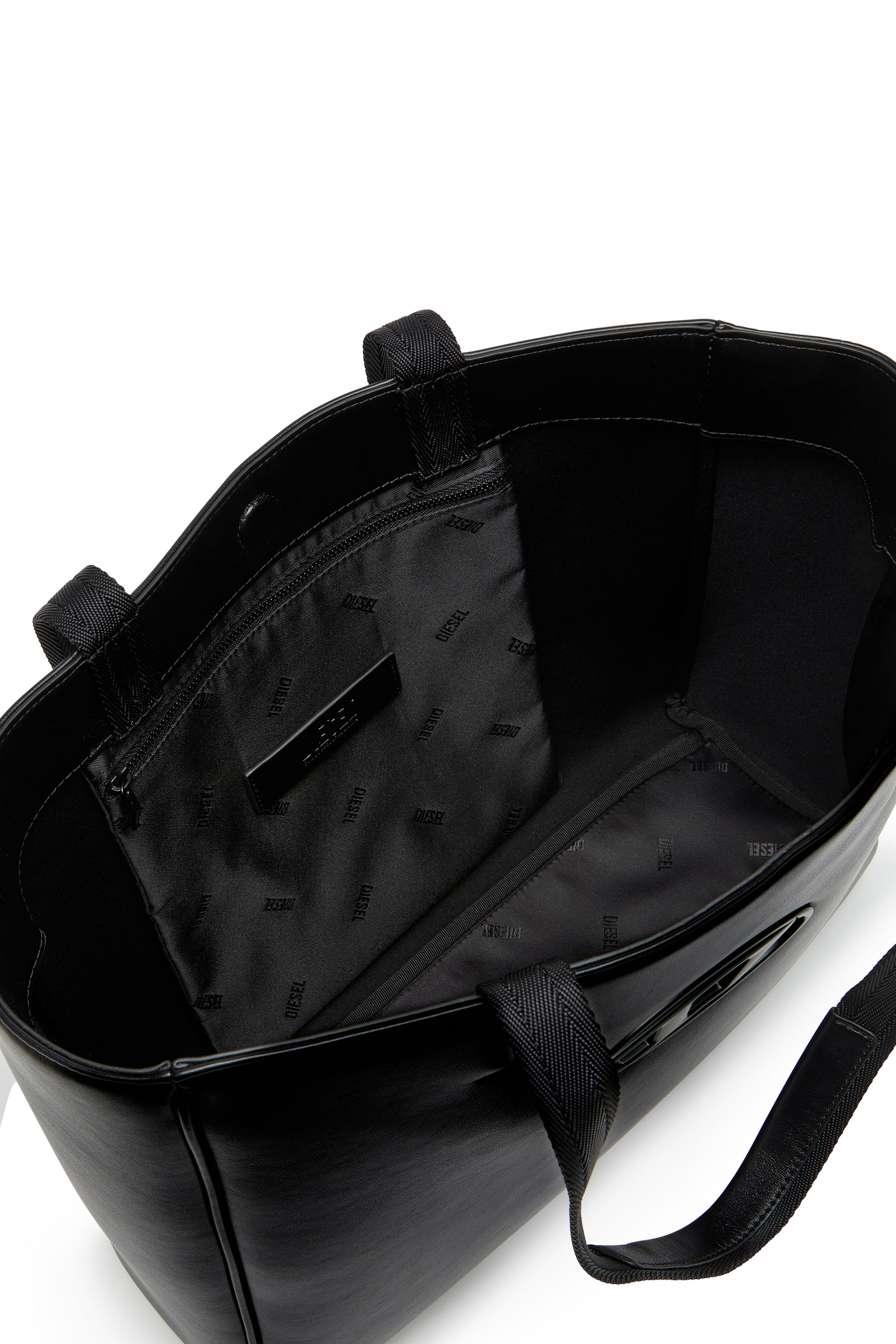 Diesel - HOLI-D SHOPPER EW, Unisex Holi-D-Quadratischer Shopper aus gebondetem Neopren in Schwarz - 3