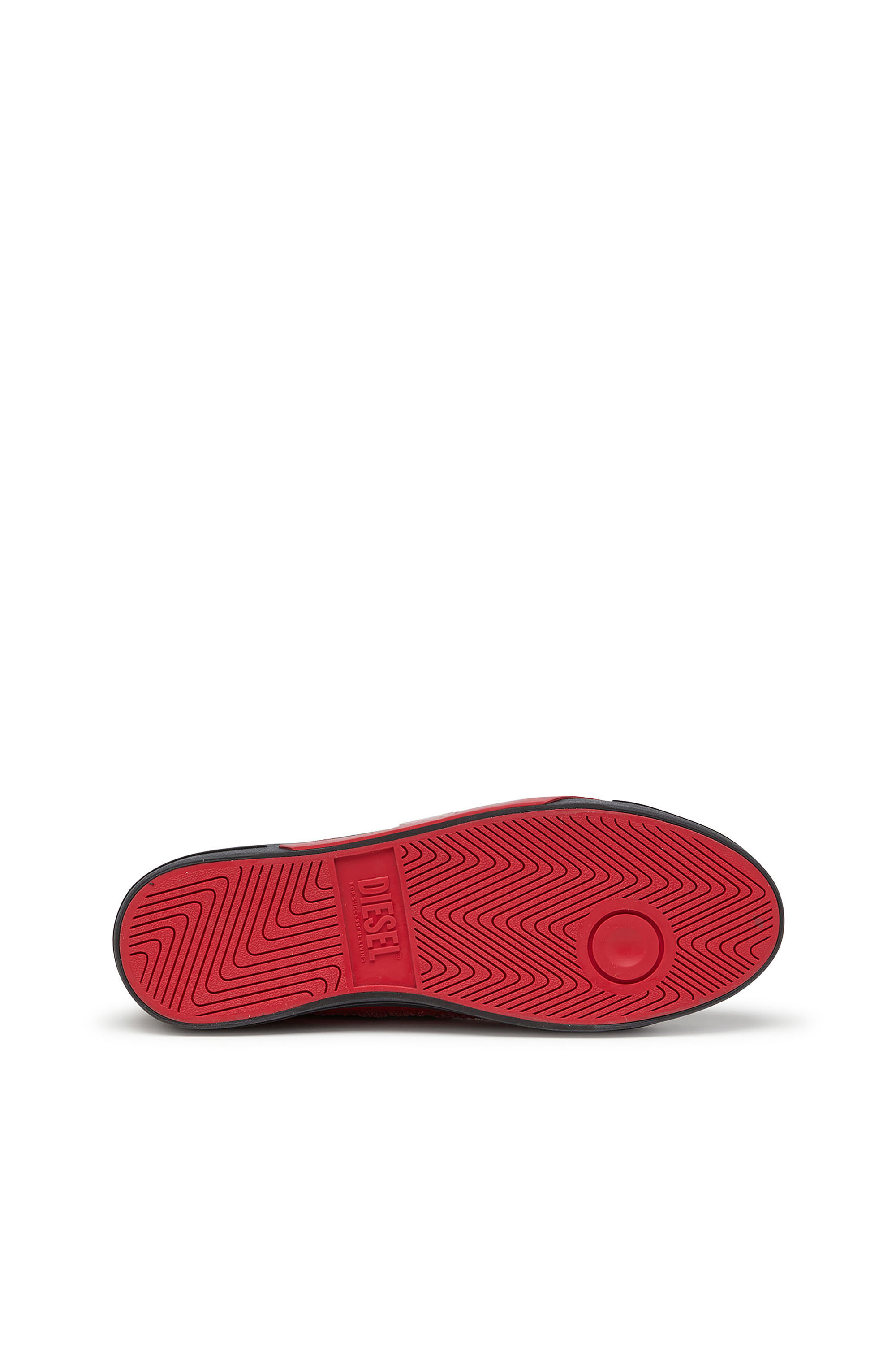 Diesel - S-D-VERSE MID II, Herren High-Top-Sneakers aus Canvas in vielgetragener Optik in Schwarz/Rot - 4