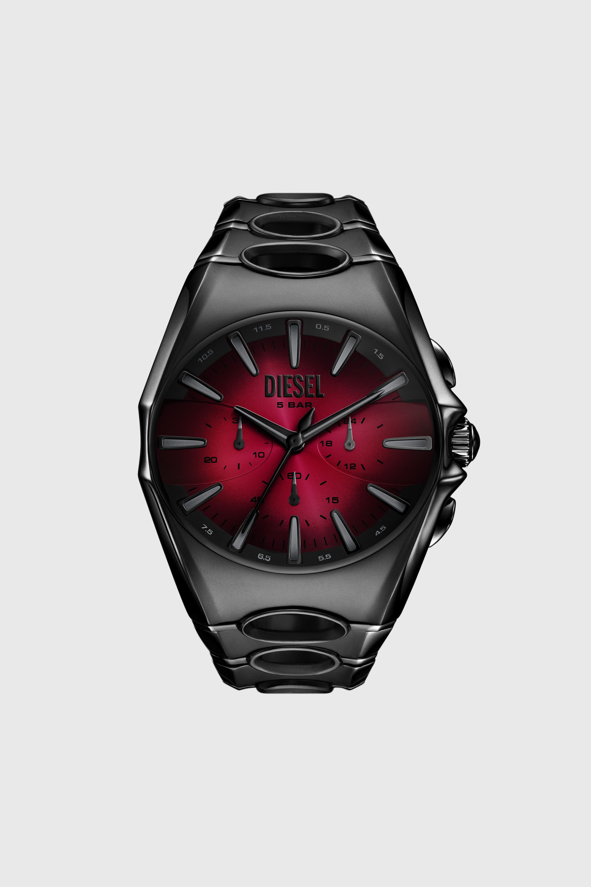 Diesel - DZ4696 WATCH, Herren D-Curve Armbanduhr aus schwarzem Edelstahl in Schwarz - 1