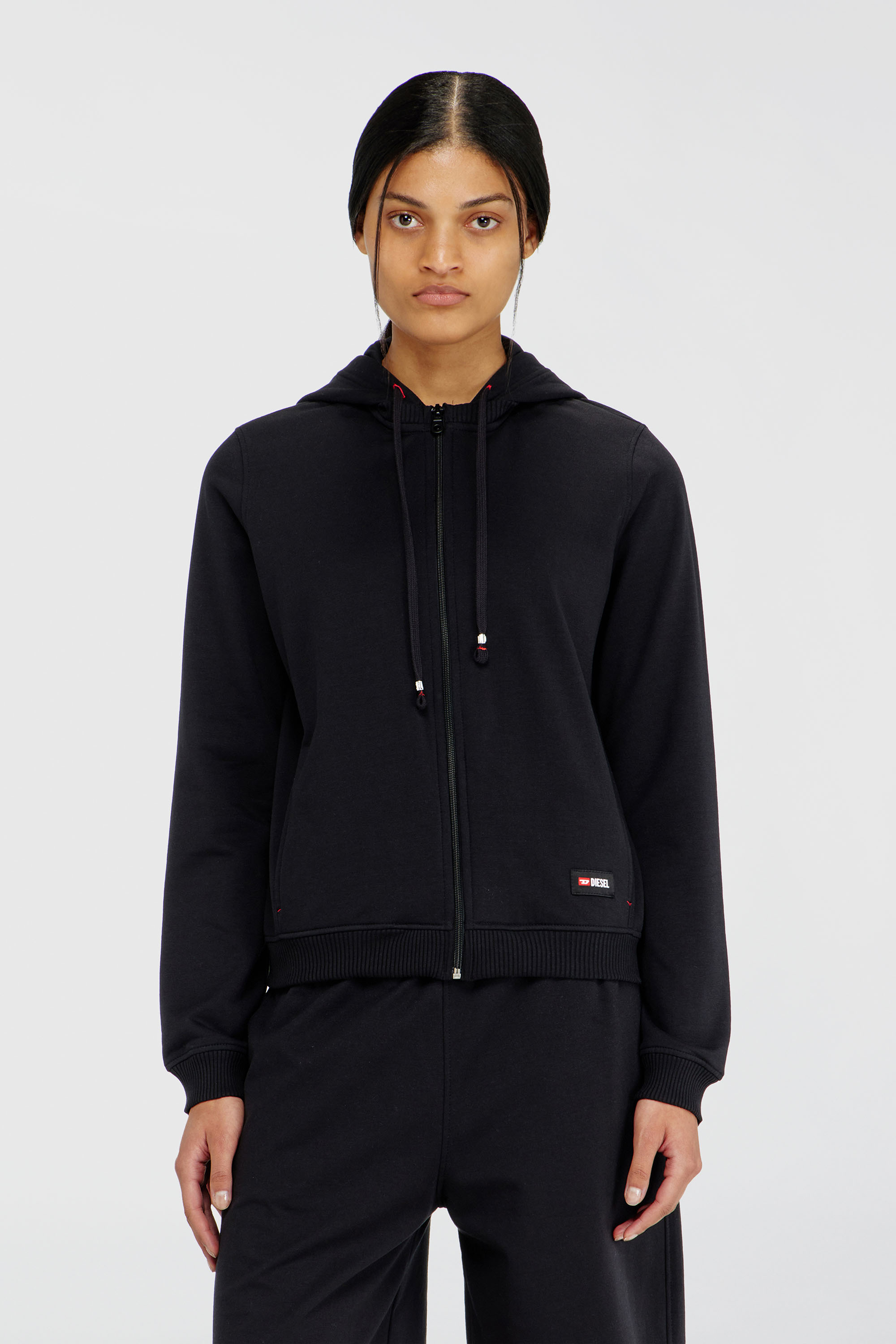 Diesel - HARRIET-D-CORE, Damen Kapuzenpullover aus aufgerauter Baumwollmischung in Schwarz - 3