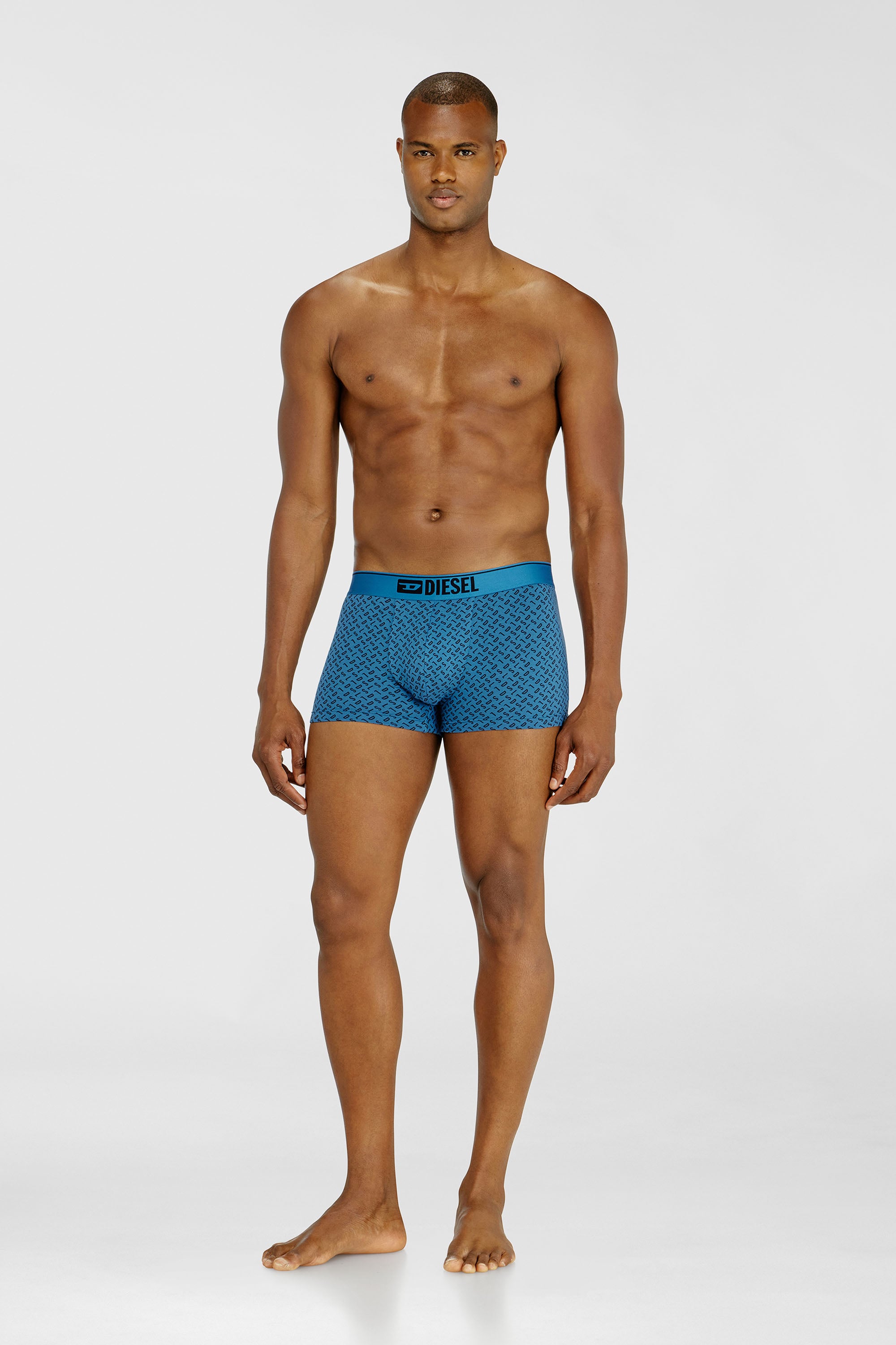 Diesel - DAMIEN-D-BOX-3PACK, Herren Dreierpack Stretch-Baumwoll-Trunks mit monogram in Blau - 2