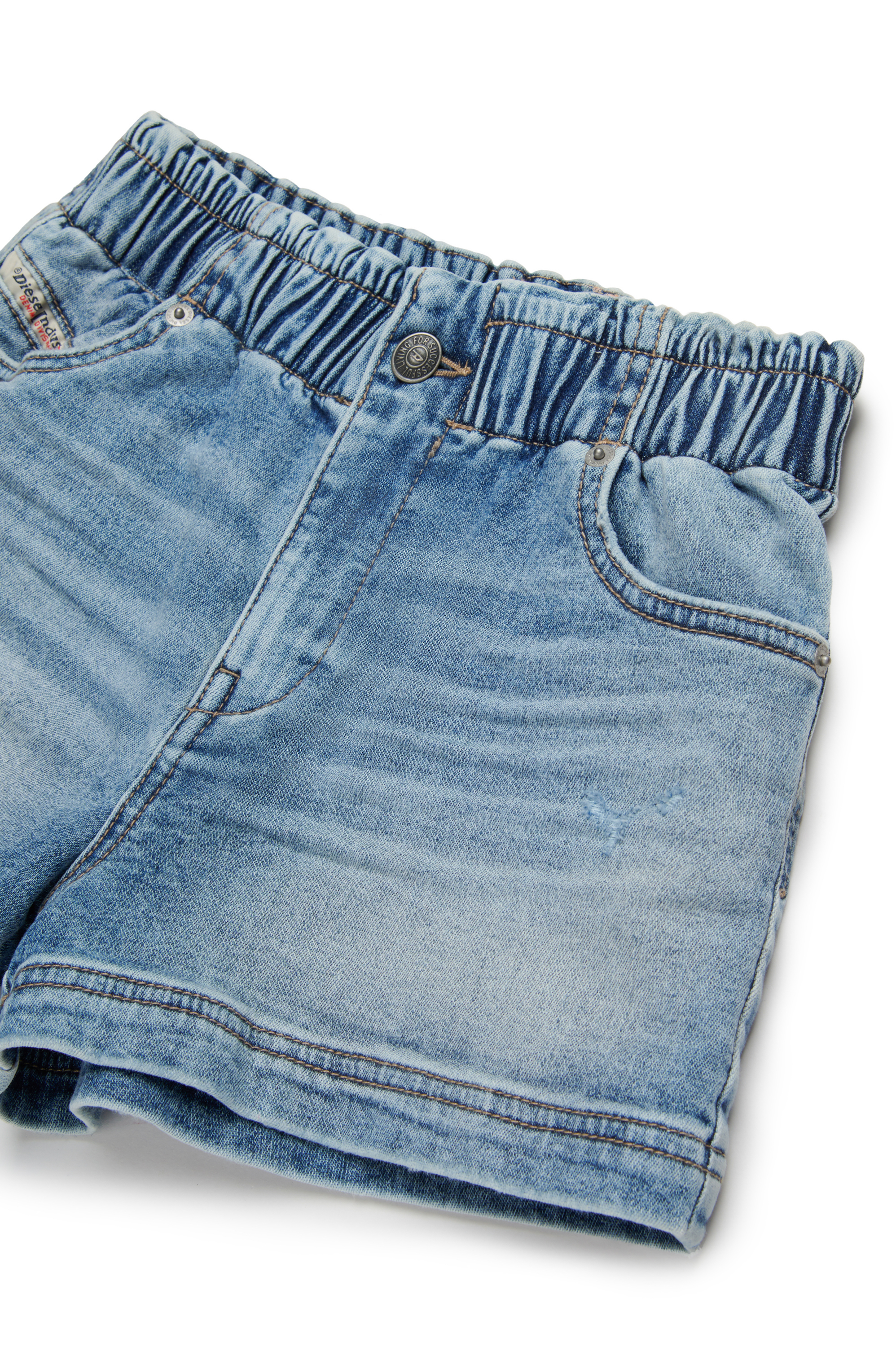 Diesel - PAMLIX JJJ, Damen Shorts aus vielgetragenem JoggJeans in Hellblau - 3