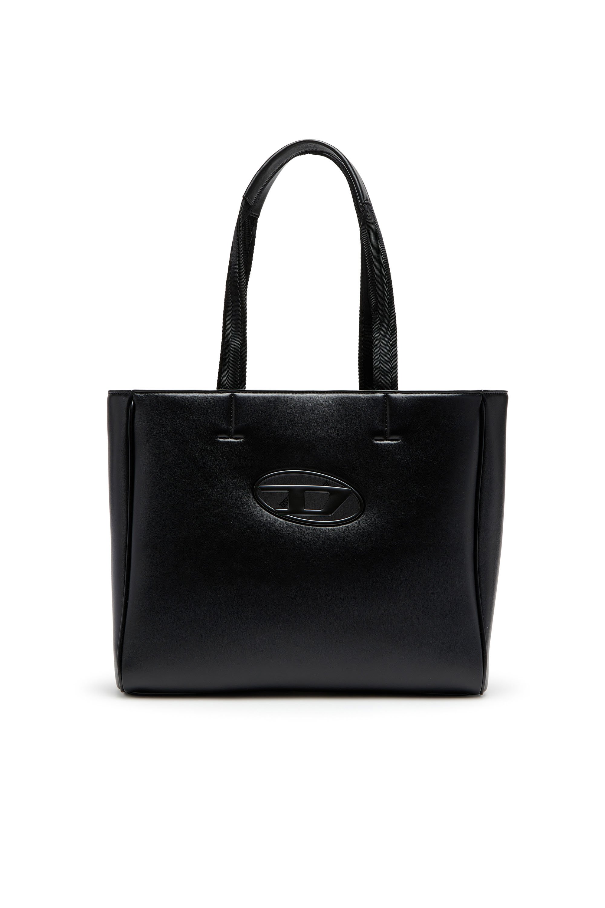 Diesel - HOLI-D SHOPPER EW, Unisex Holi-D-Quadratischer Shopper aus gebondetem Neopren in Schwarz - 1