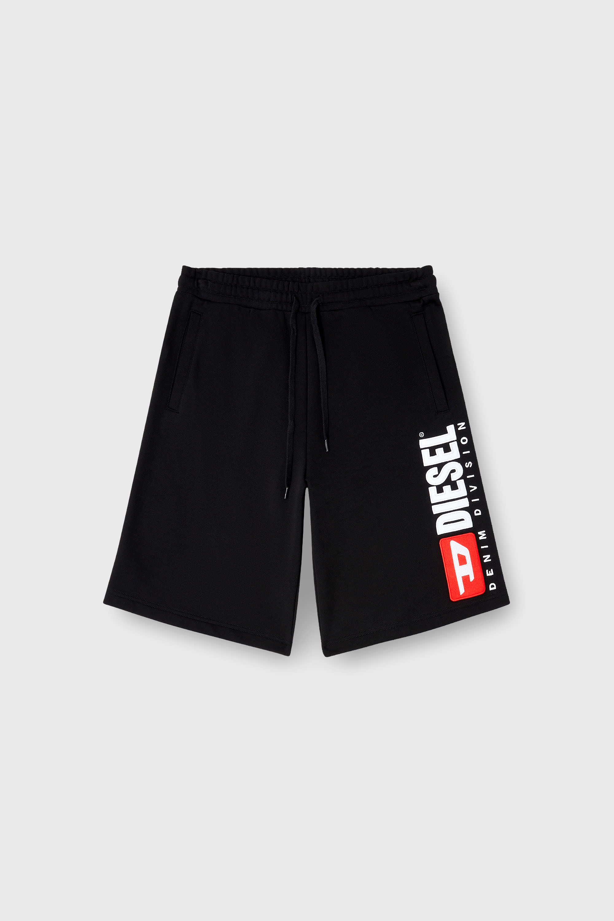 Diesel - P-CROW-DIV, Herren Fleece-Shorts mit Maxi-Logopatch in Schwarz - 2