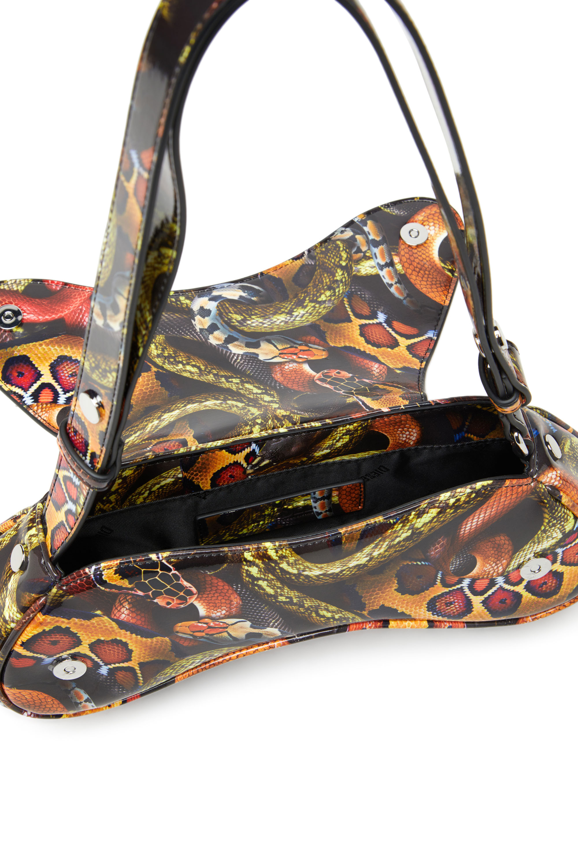 Diesel - CNY PLAY CROSSBODY, Damen Schultertasche mit Schlangen-Print in Bunt - 4