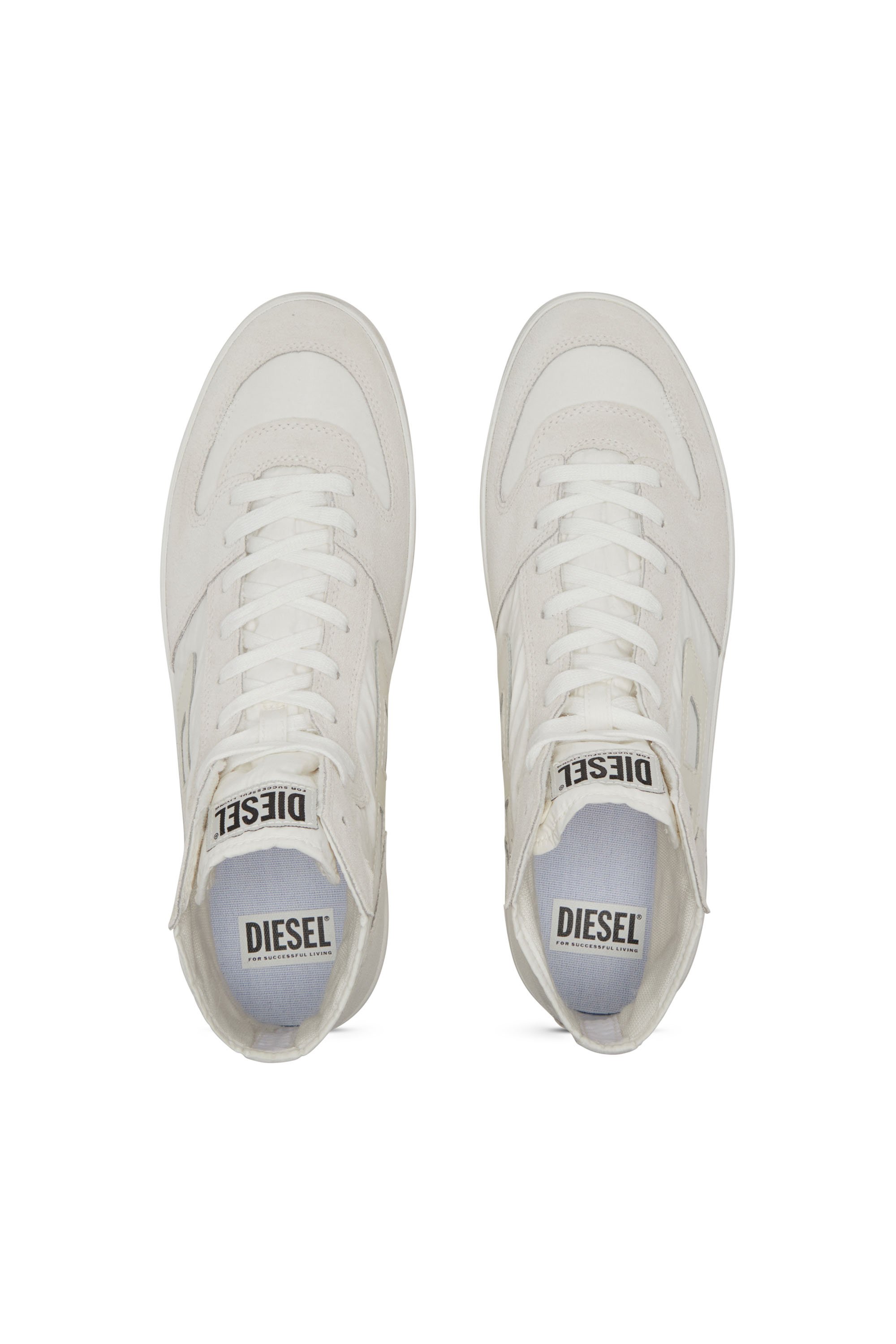 Diesel - S-LEROJI D-1 MID, Herren High-Top-Sneakers aus gepolstertem Ripstop und Veloursleder in Weiß - 6