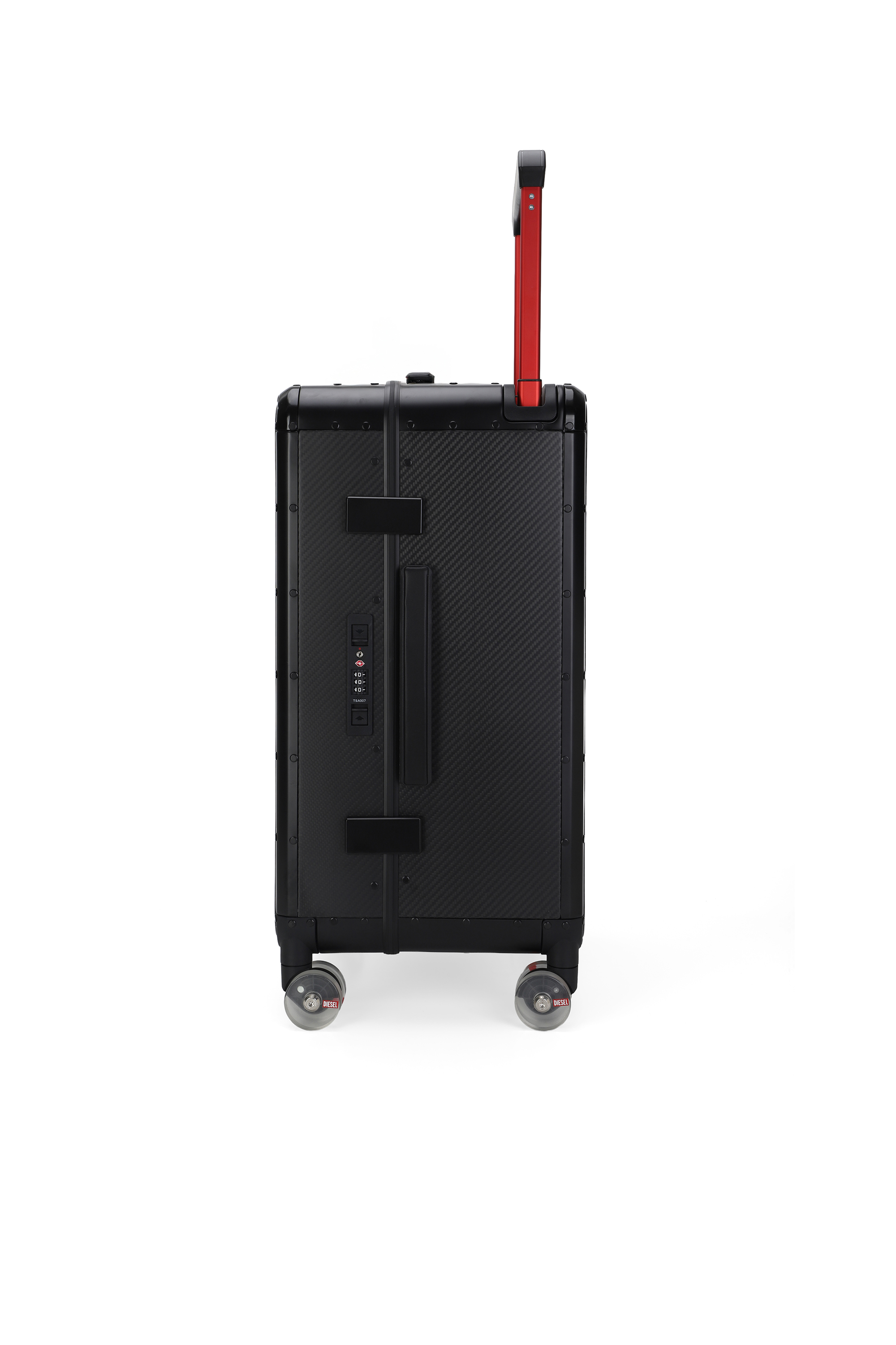 Diesel - DSL CARBON FIBER TROLLEY-BLACK- DSL001, Unisex Koffer aus Kohlefaser Gr&ouml;&szlig;e M in Schwarz - 4