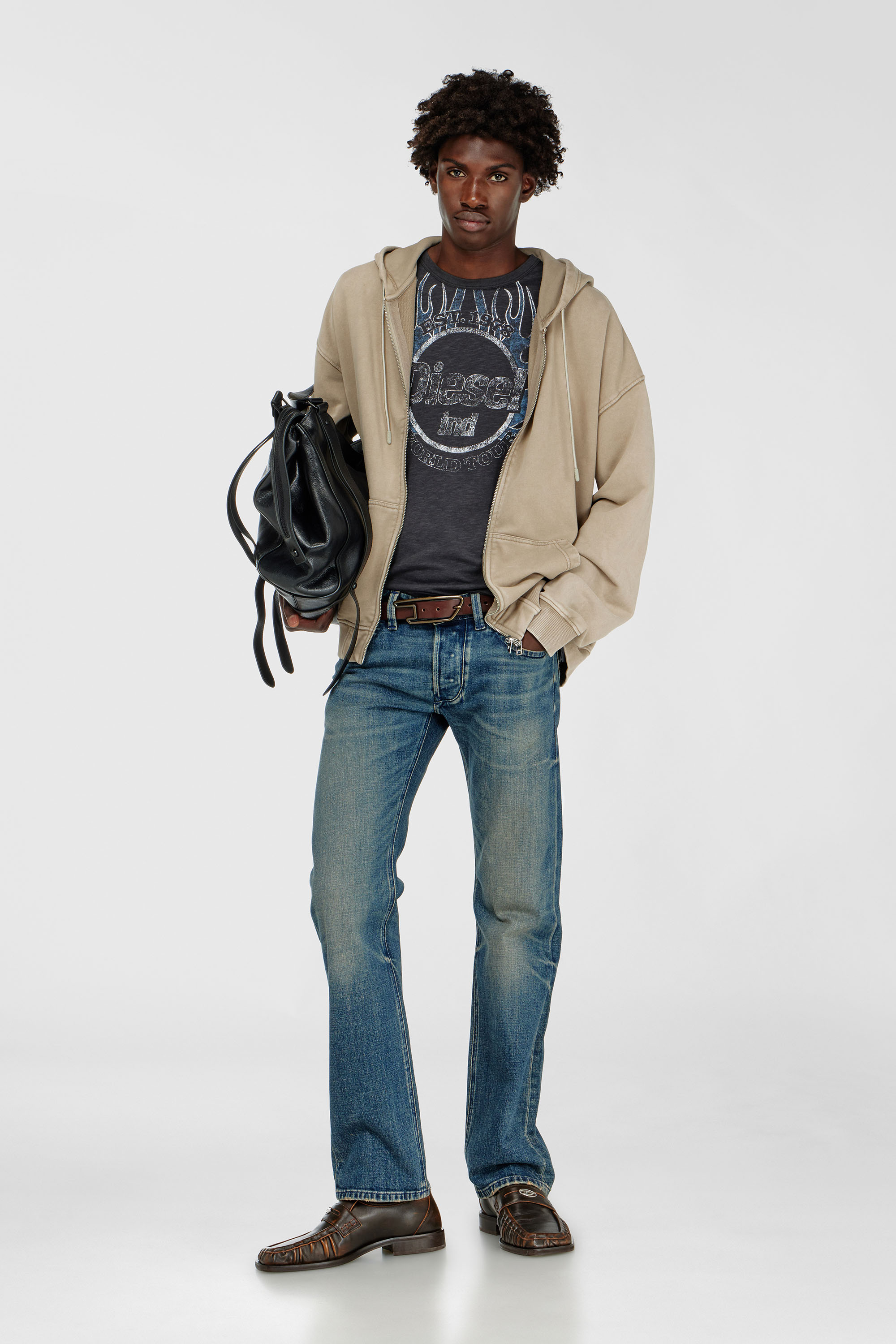 T-Shirt aus Slub-Jersey mit Crack-Print