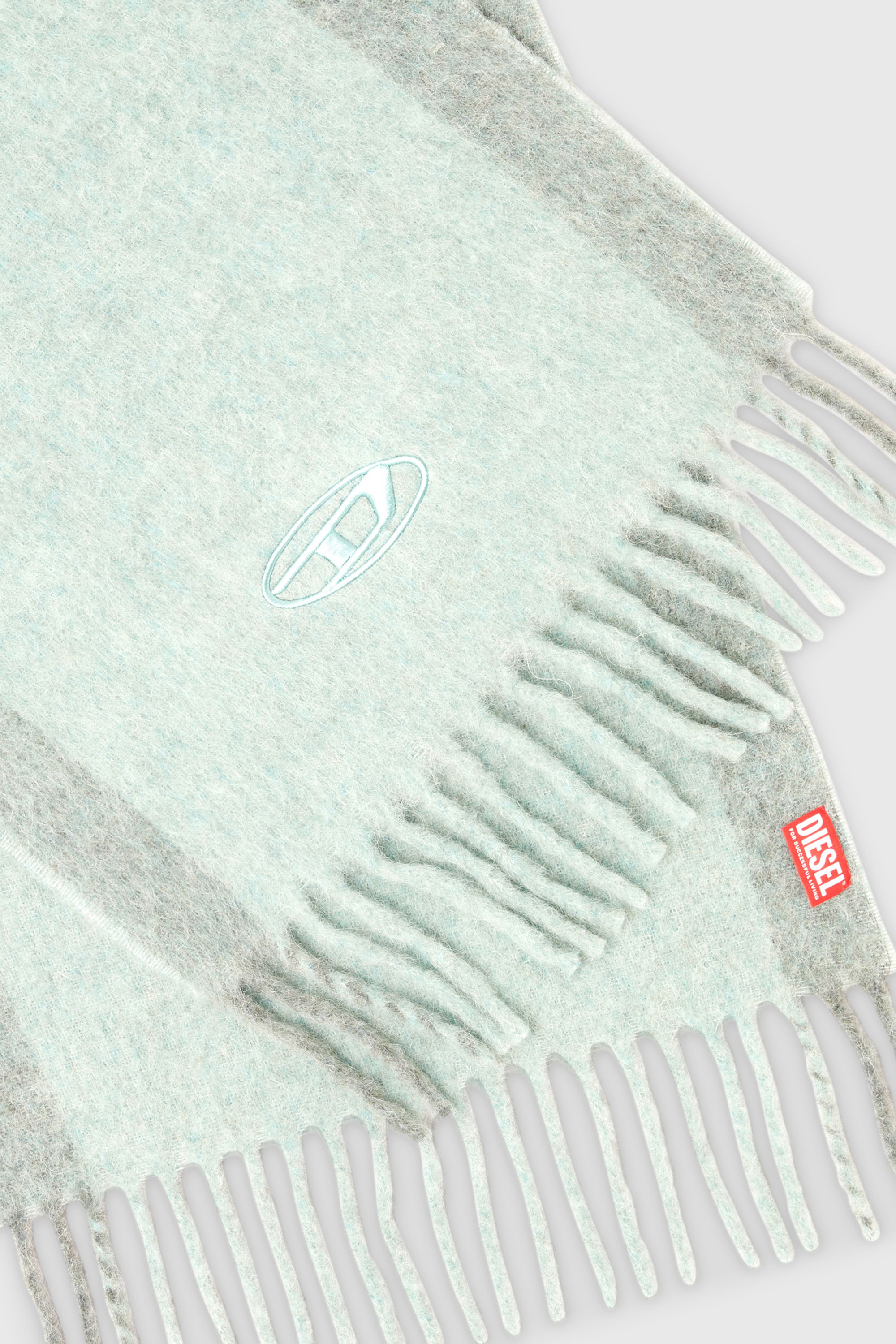 Diesel - S-OLID, Man's Wool-blend scarf with contrast stripes in Water Green - 3