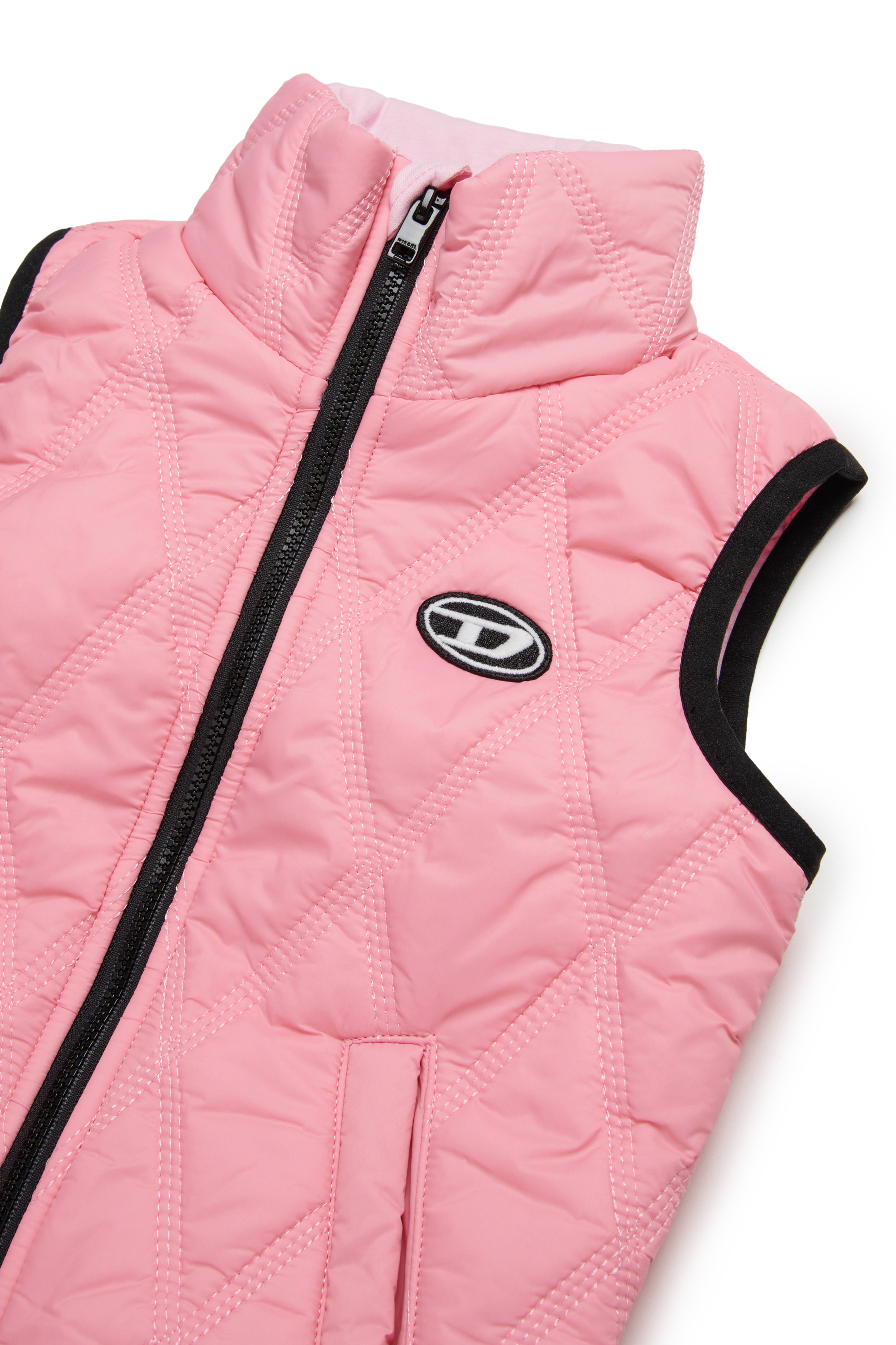 Diesel - JFOKKLOGONHB, Unisex Steppweste mit Oval D-Patch in Rosa - 3