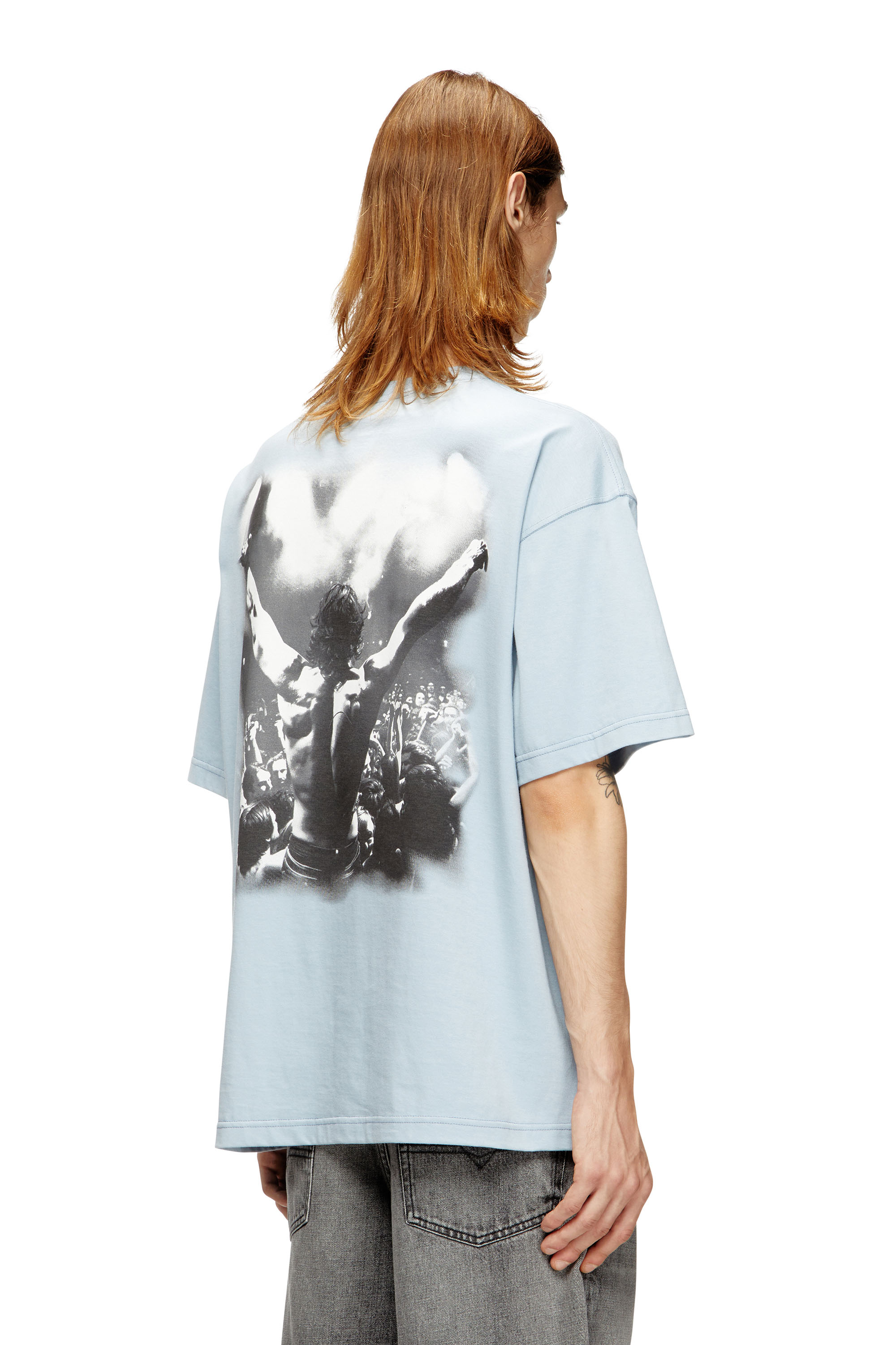 Diesel - T-BOXT-T23, Herren Baumwoll-T-Shirt mit Grafikdruck in Hellblau - 4