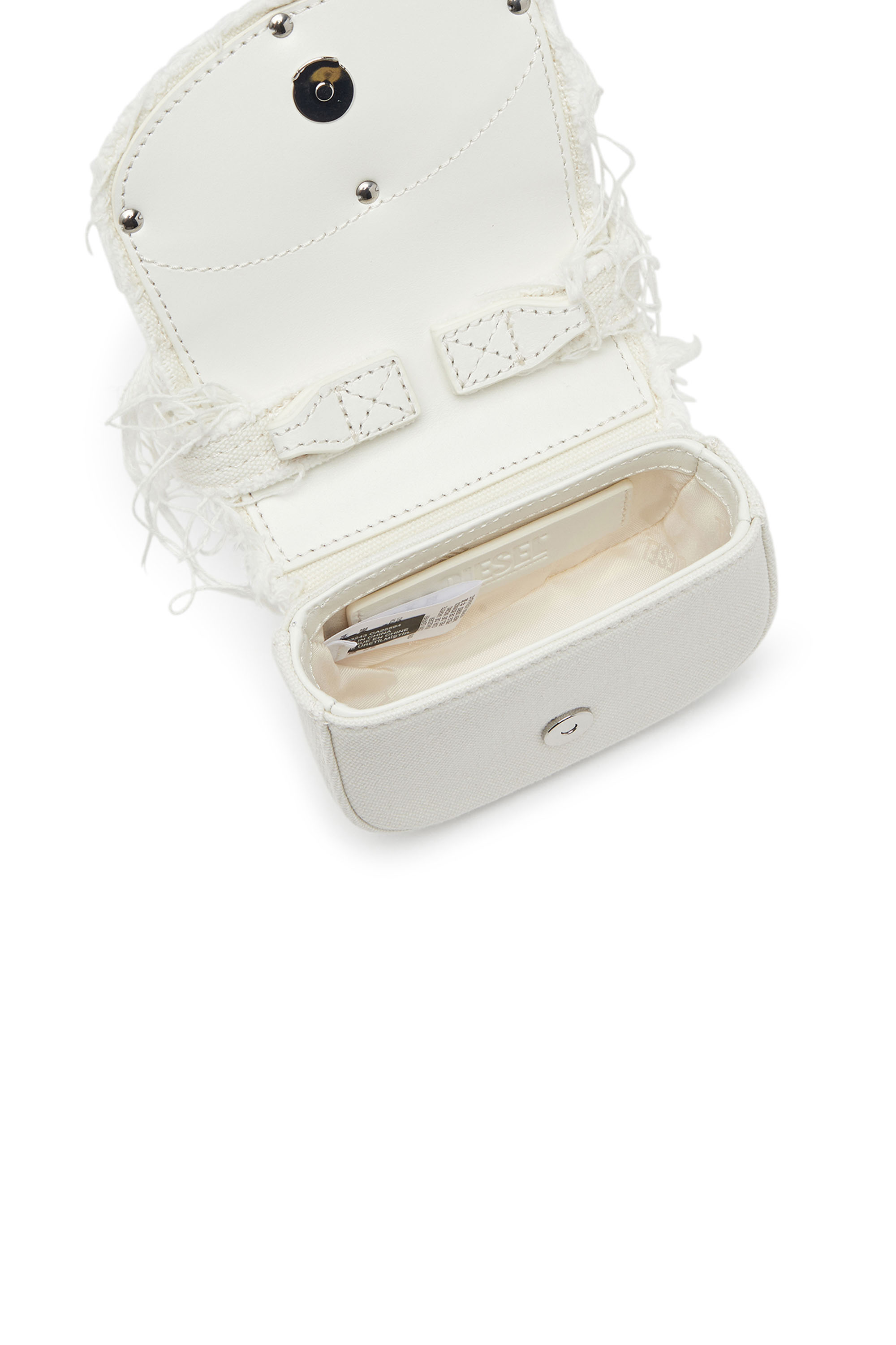 Diesel - 1DR XS, Damen 1DR XS-Ikonische Mini-Tasche aus Canvas und Leder in Wei&szlig; - 4