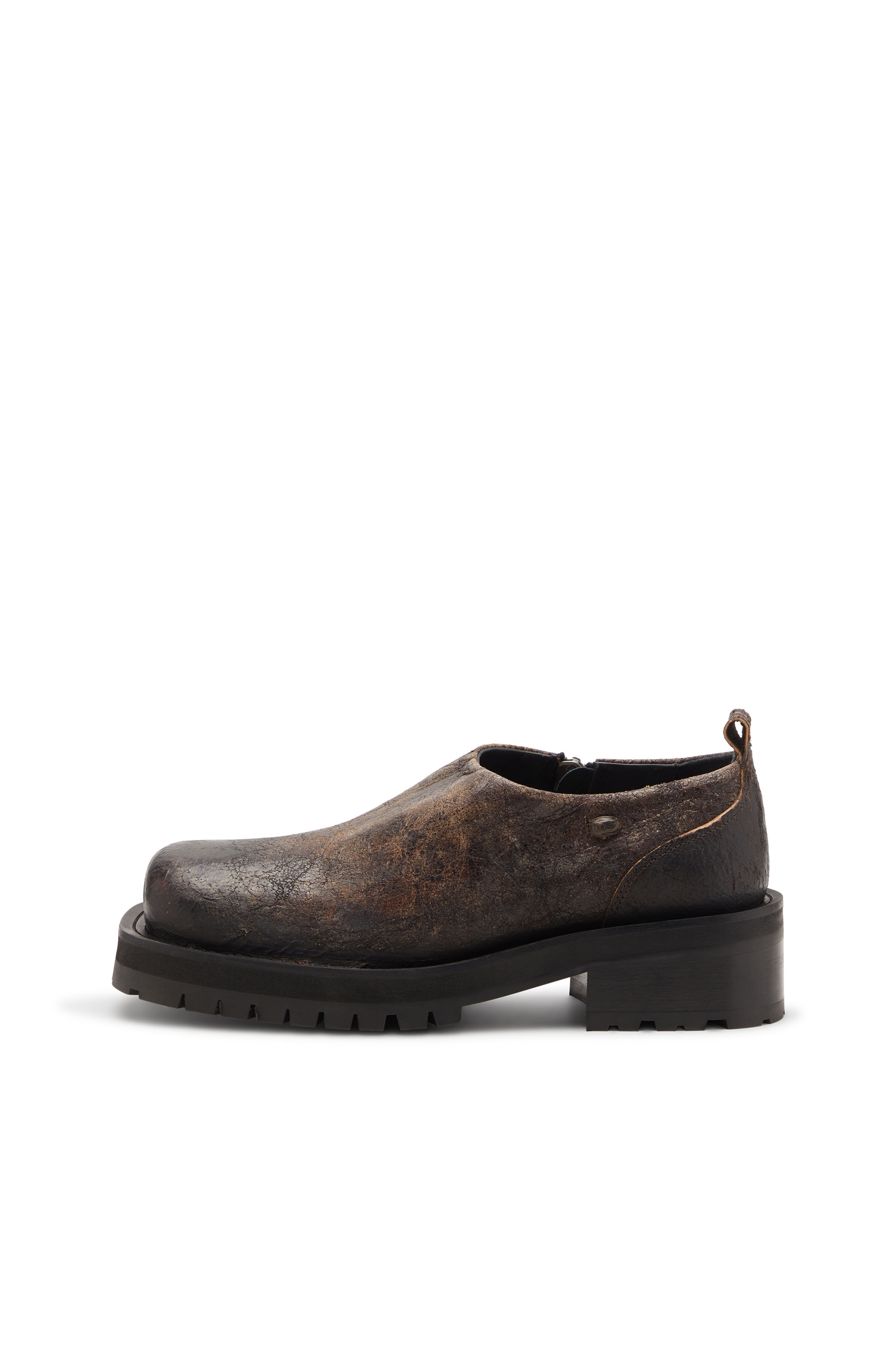 Diesel - D-TEXAN CLOG, Herren D-Texan-Schuhe mit Reißverschluss aus Wildleder in vielgetragener gerissener Optik in Braun - 2