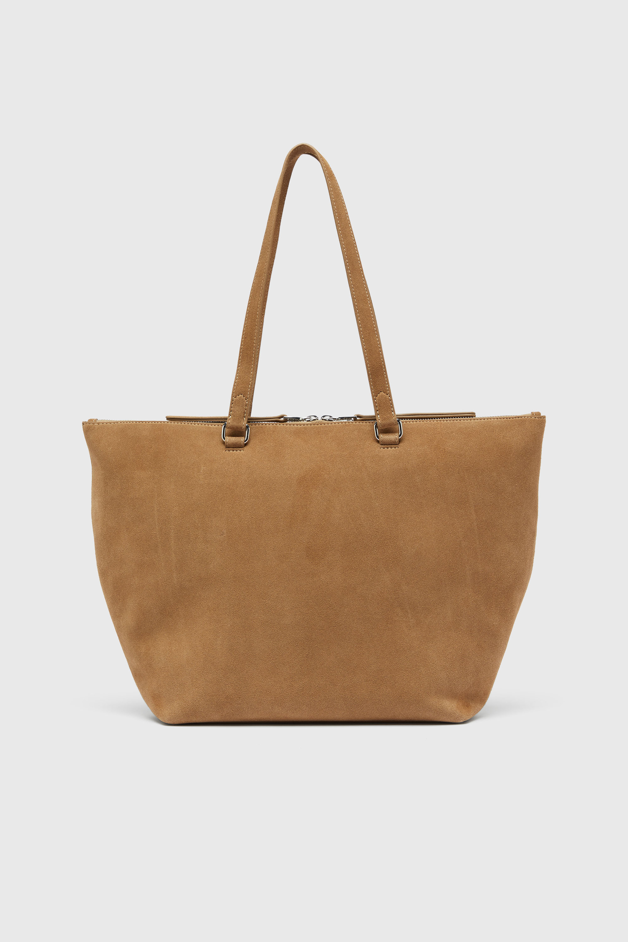 Diesel - 1DR DOME TOTE E/W, Unisex 1DR Dome-Suede Tote mit Oval D Logo in Camel - 2