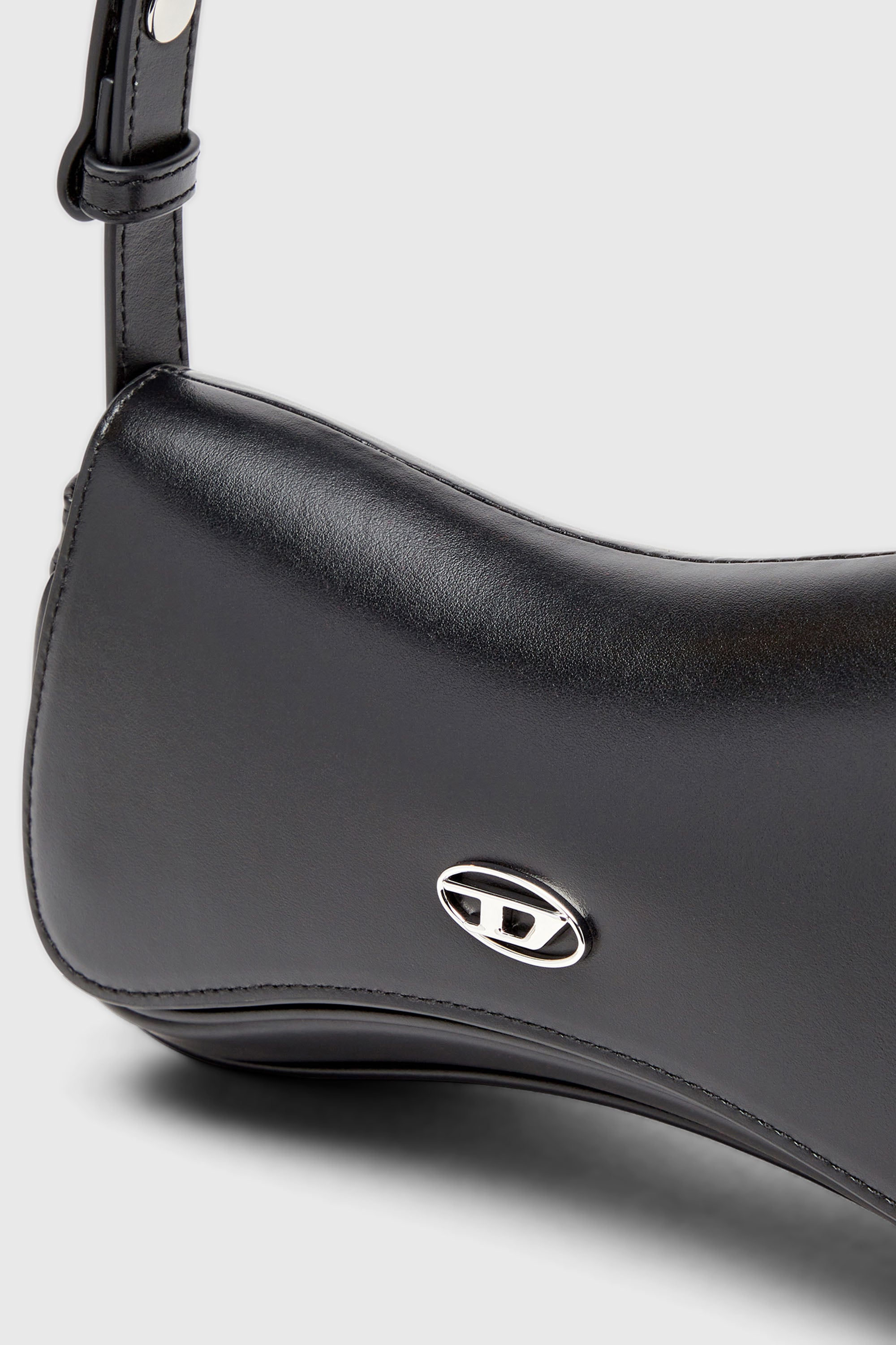 Diesel - PLAY CLUTCH, Woman's Play-Semi gloss leather shoulder bag in Black - 6