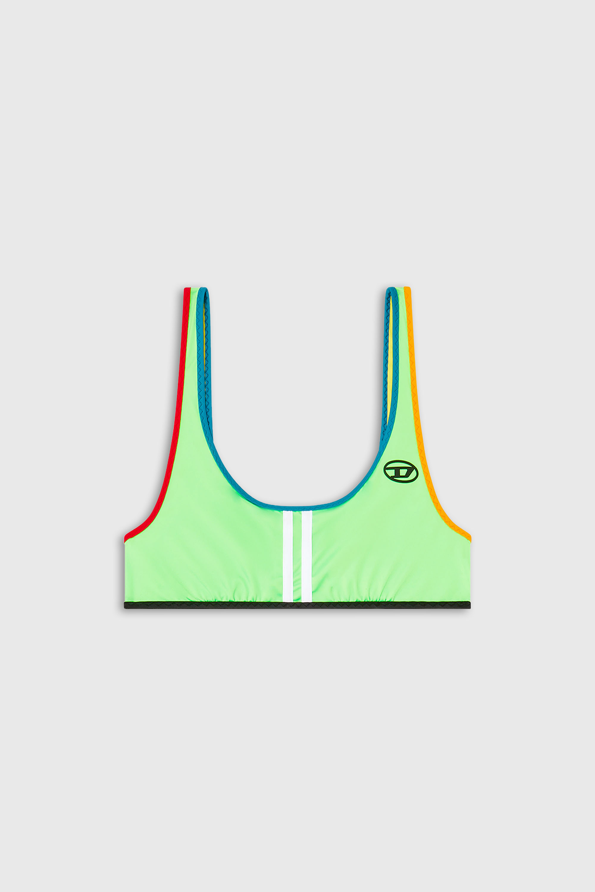 Diesel - JADA-D-POP, Damen Nylon-Bikini-Oberteil mit sportlichen Streifen in Bunt - 4