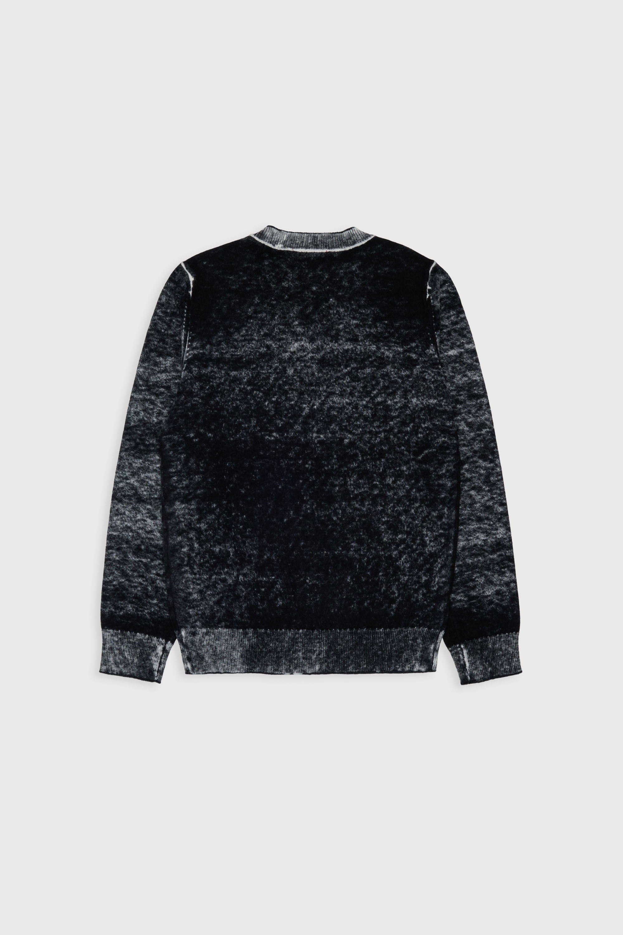 Diesel - KJEMR, Herren Pullover aus Wollmischung mit unregelm&auml;&szlig;igem Farbeffekt in Schwarz - 2