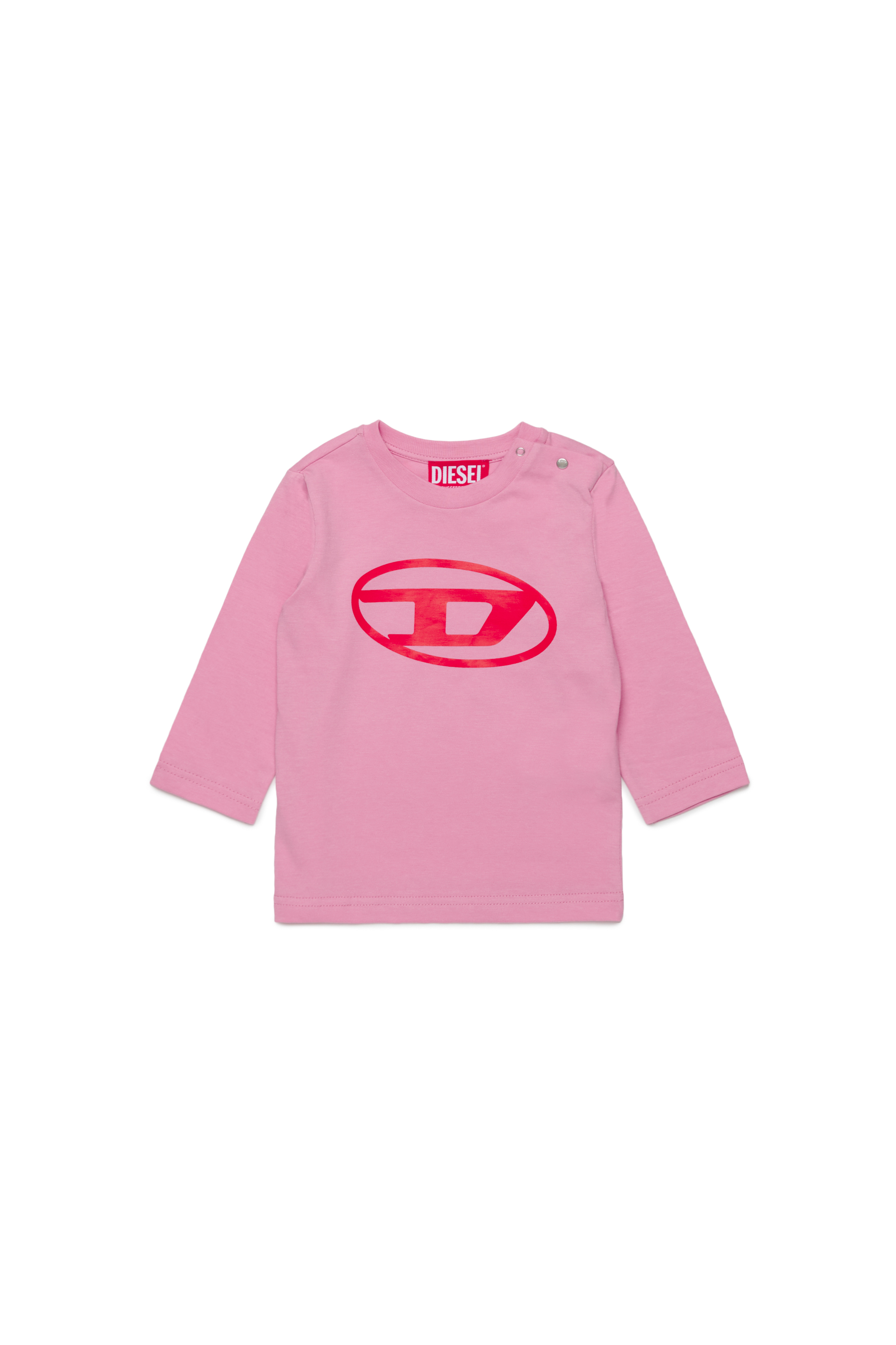 Diesel - TCERBLSB, Unisex Langarm-T-Shirt mit Oval D in Rosa - Image 1