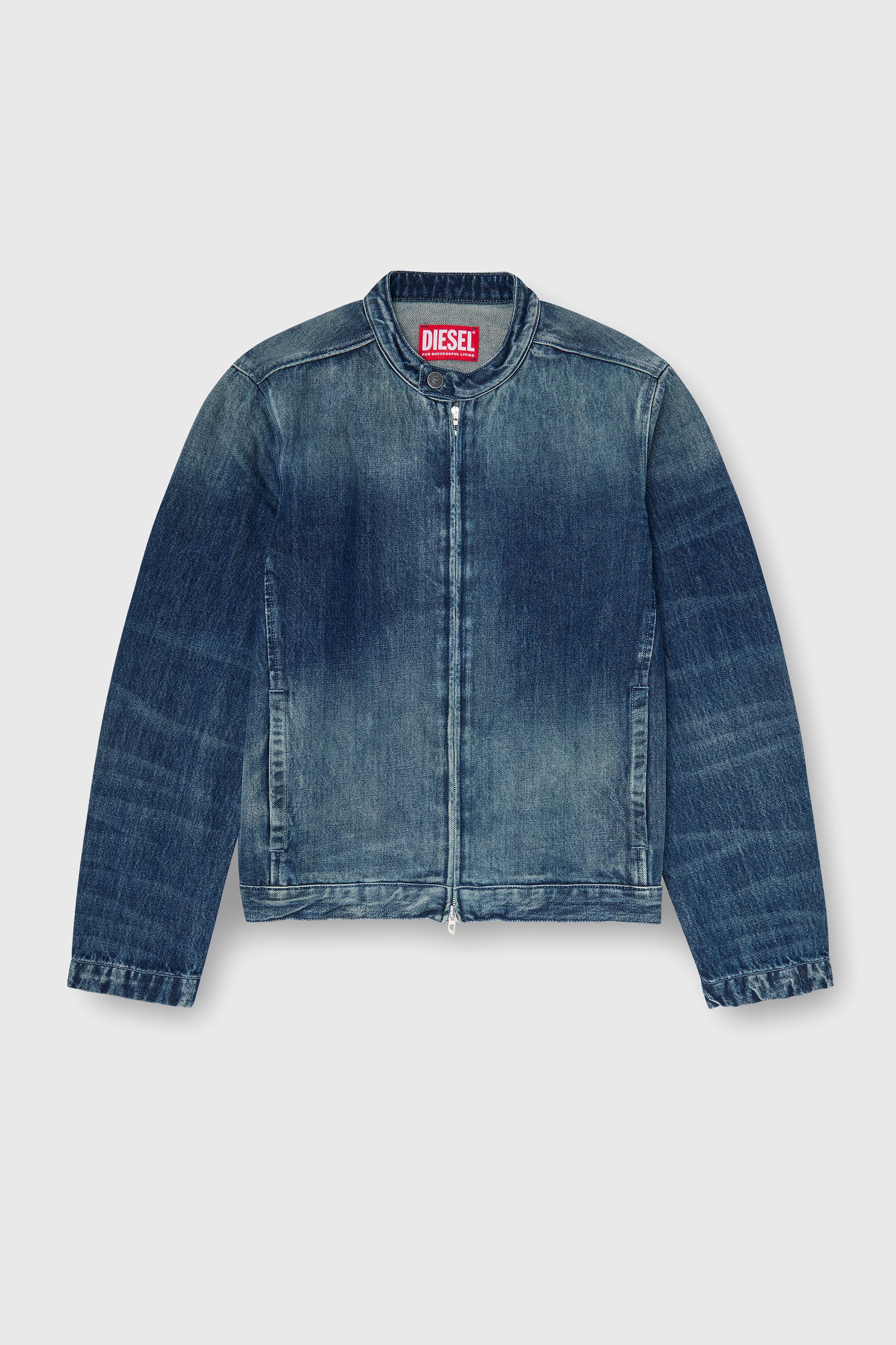 Diesel - D-GLORY-FSJ, Herren Jeansjacke im Biker-Stil aus denim in Dunkelblau - 2