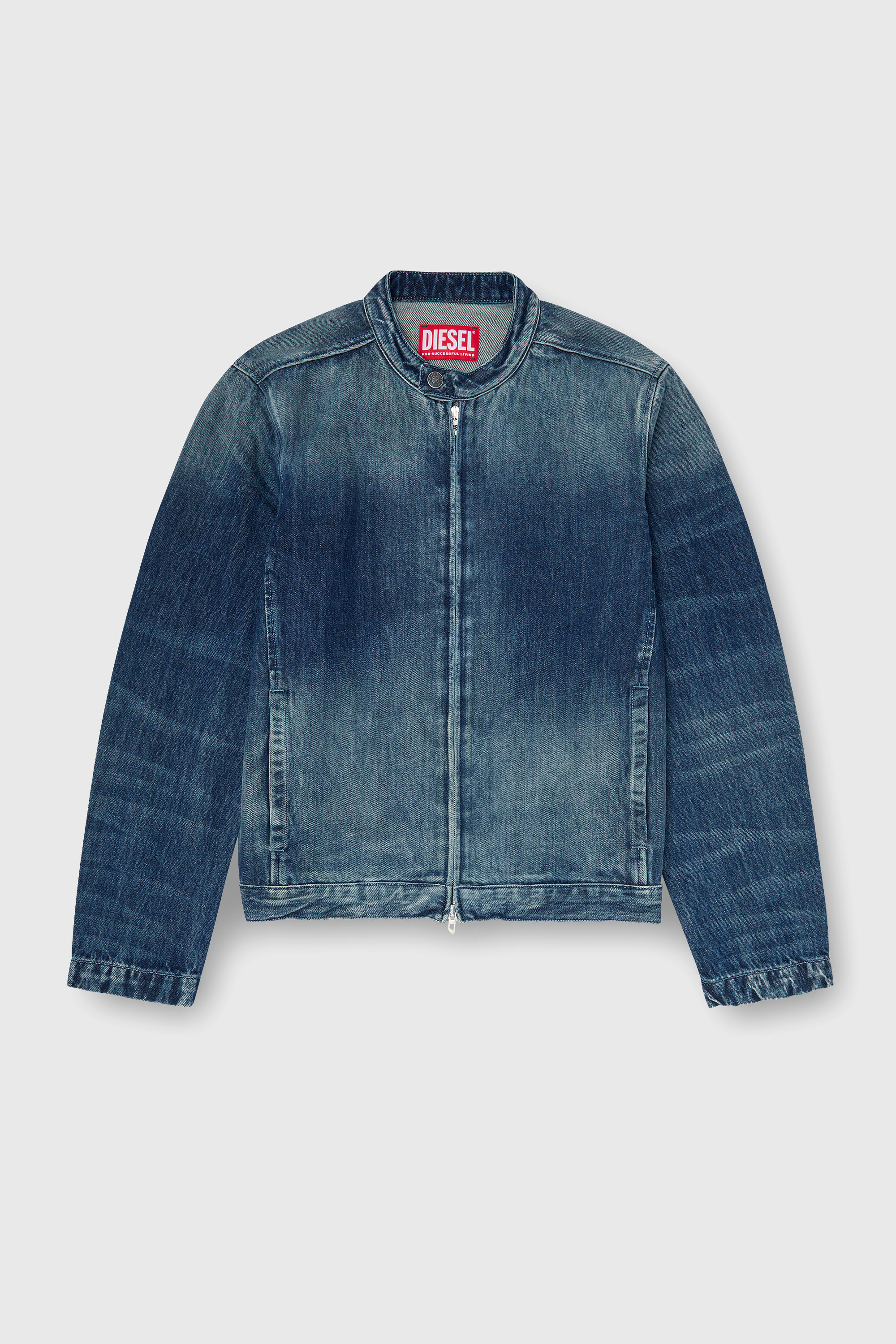 Diesel - D-GLORY-FSJ, Herren Jeansjacke im Biker-Stil aus denim in Dunkelblau - 2