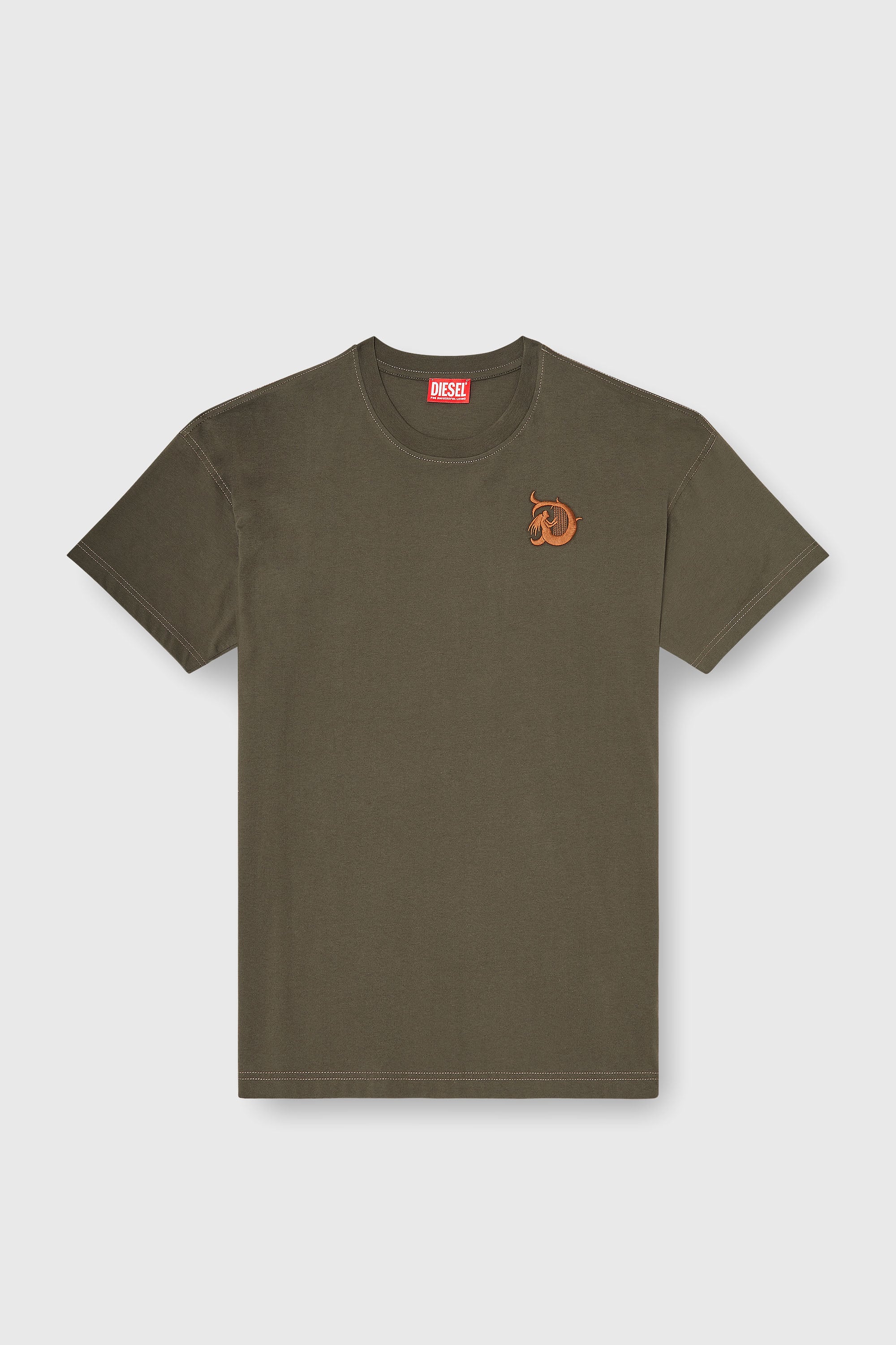 Diesel - T-BOXT-AA11, Herren Jersey-T-Shirt mit Flockprint in Armeegr&uuml;n - 2