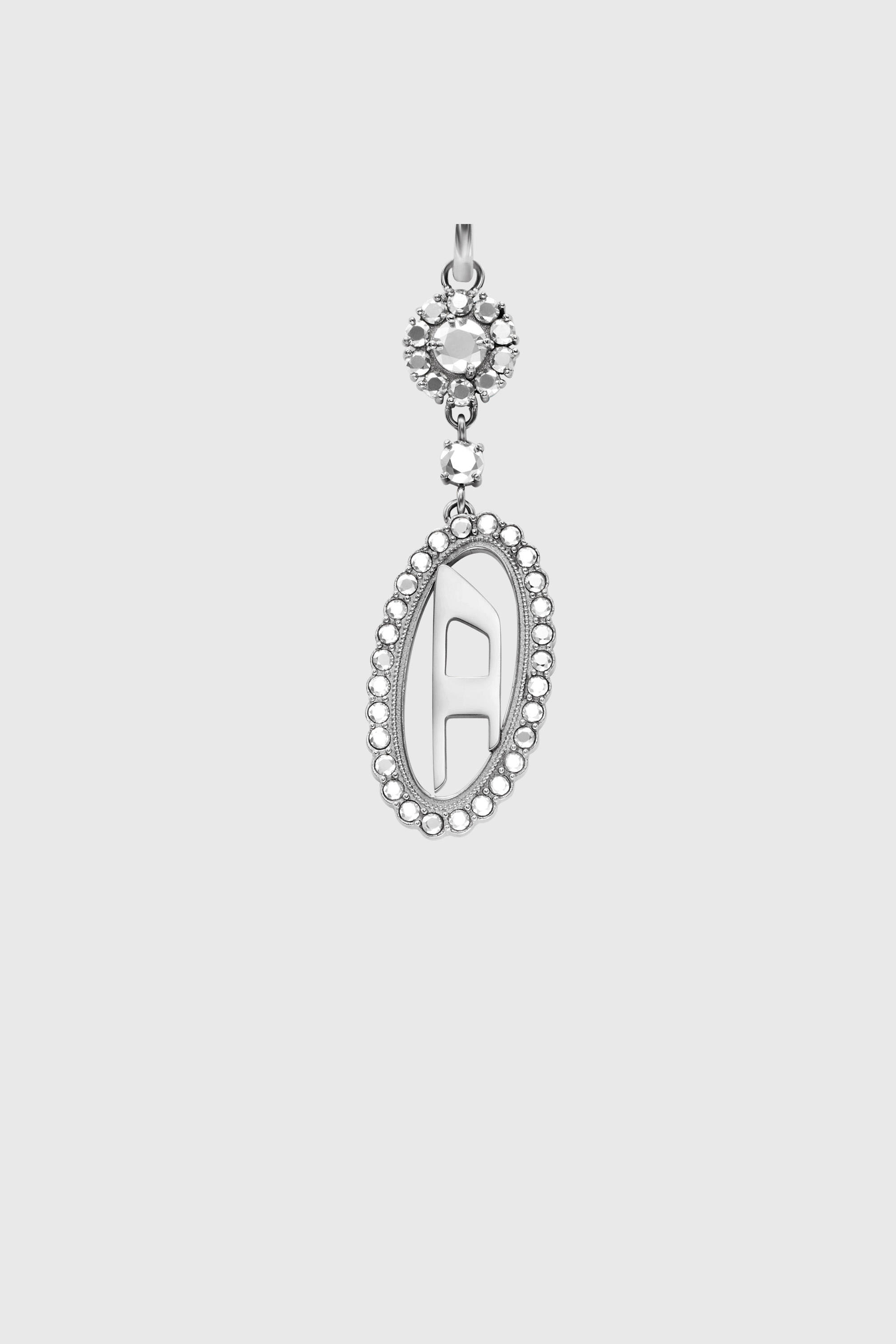 Diesel - DX1750040, Unisex Halskette aus Edelstahl mit Pav&eacute;-Anh&auml;nger in Silber - 2