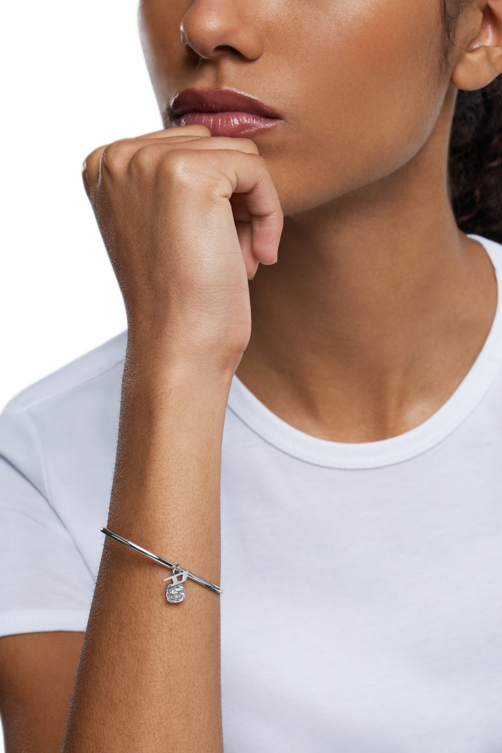 Diesel - DX1620040 JEWELLERY, Unisex Armreif mit Anhängern aus Edelstahl in Silber - 3