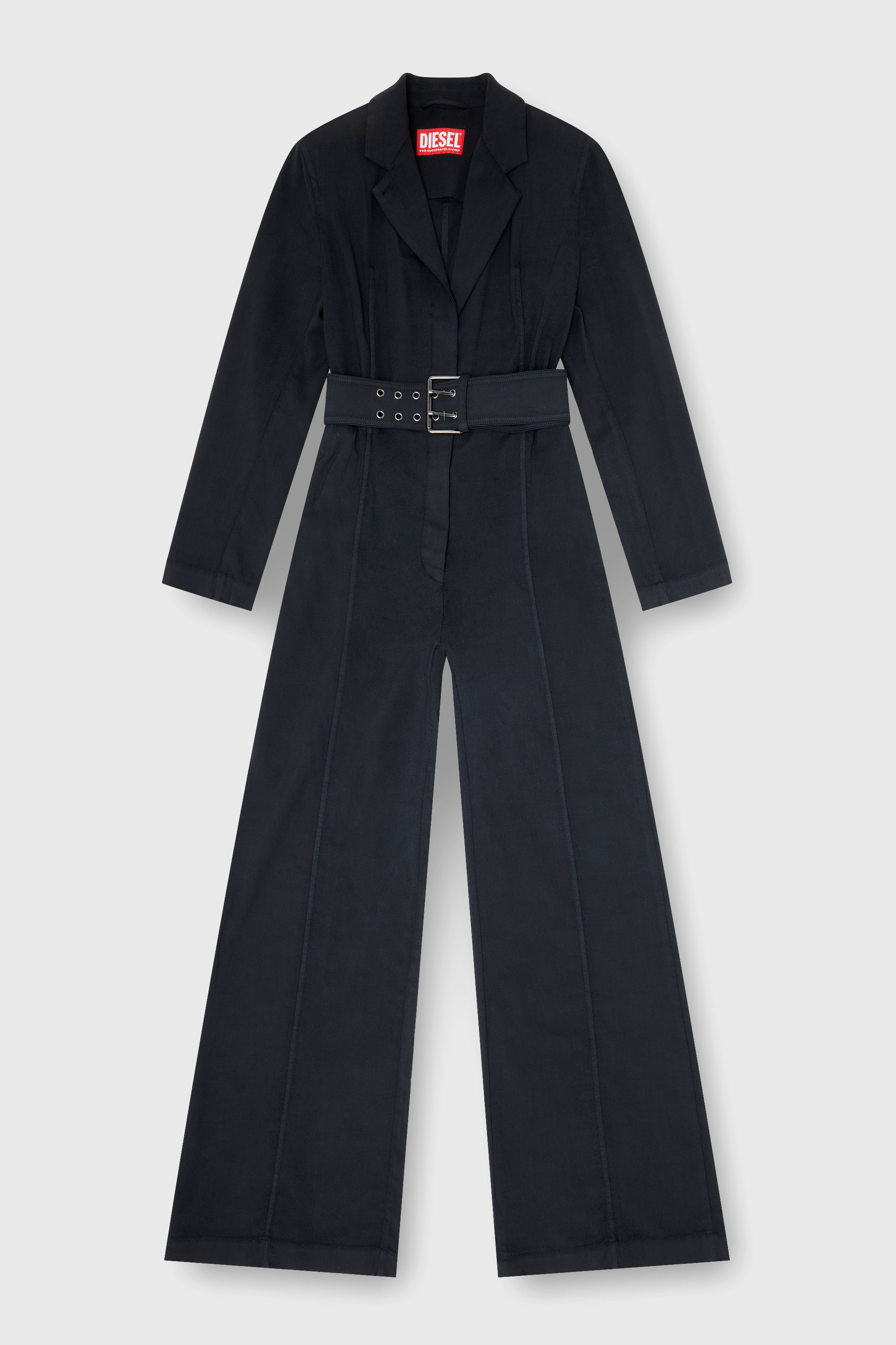 Diesel - J-AEL, Damen Blazer-Jumpsuit mit G&uuml;rtel aus stretch-wolle in Schwarz - 1