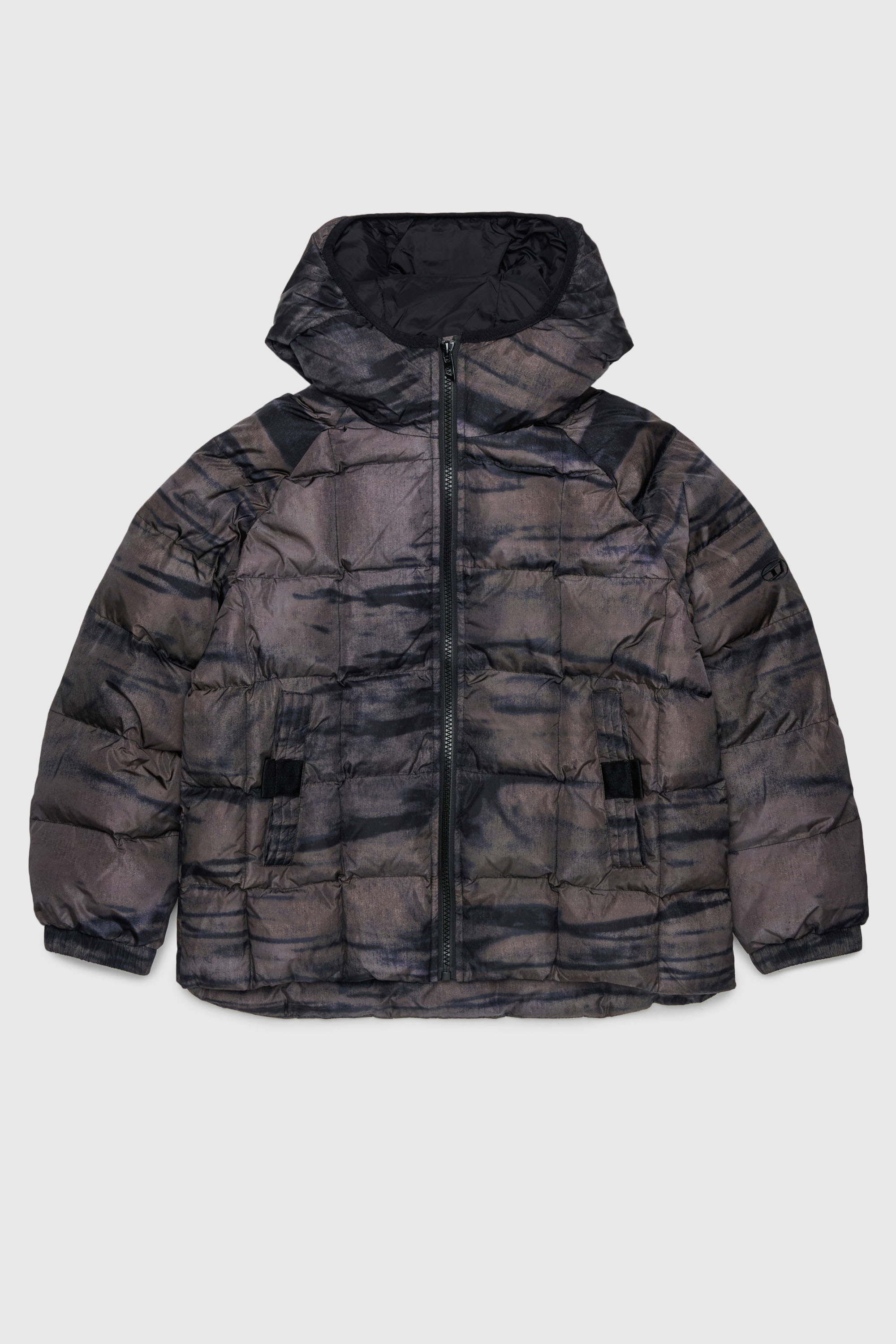 Diesel - JDEN, Herren Steppjacke mit grafischem Streifenprint in Gr&uuml;n - 1