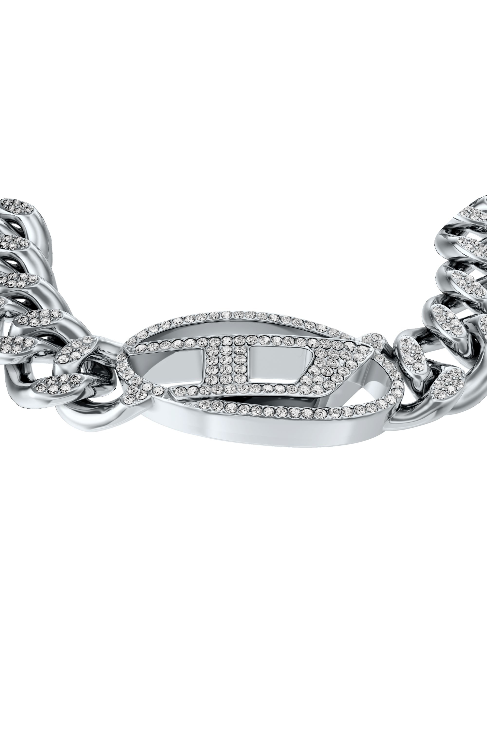 Diesel - DX1707040 JEWELLERY, Unisex Oval D glitz-Armband aus Edelstahl mit Kettengliedern in Silber - 2