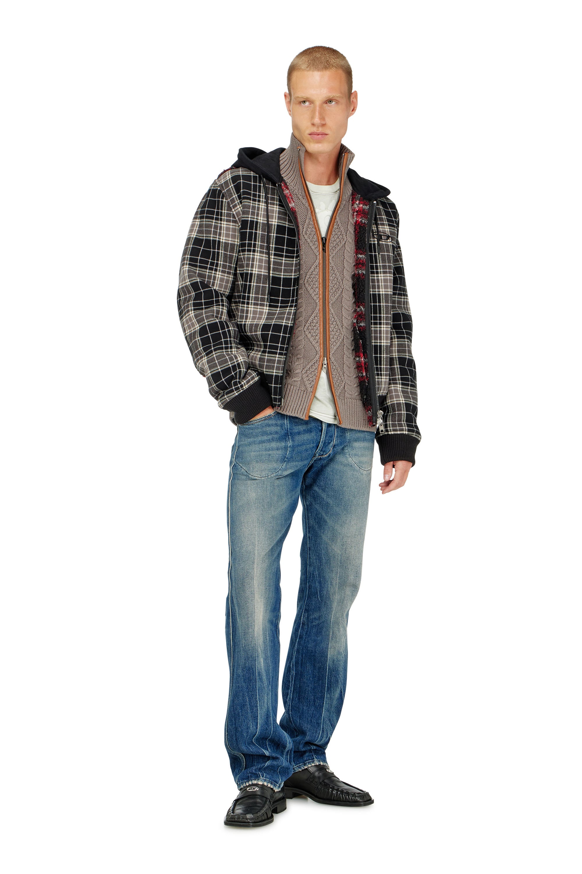 Diesel - K-INOKI, Herren Zip-Cardigan aus Zopfmusterstrick in null - 2