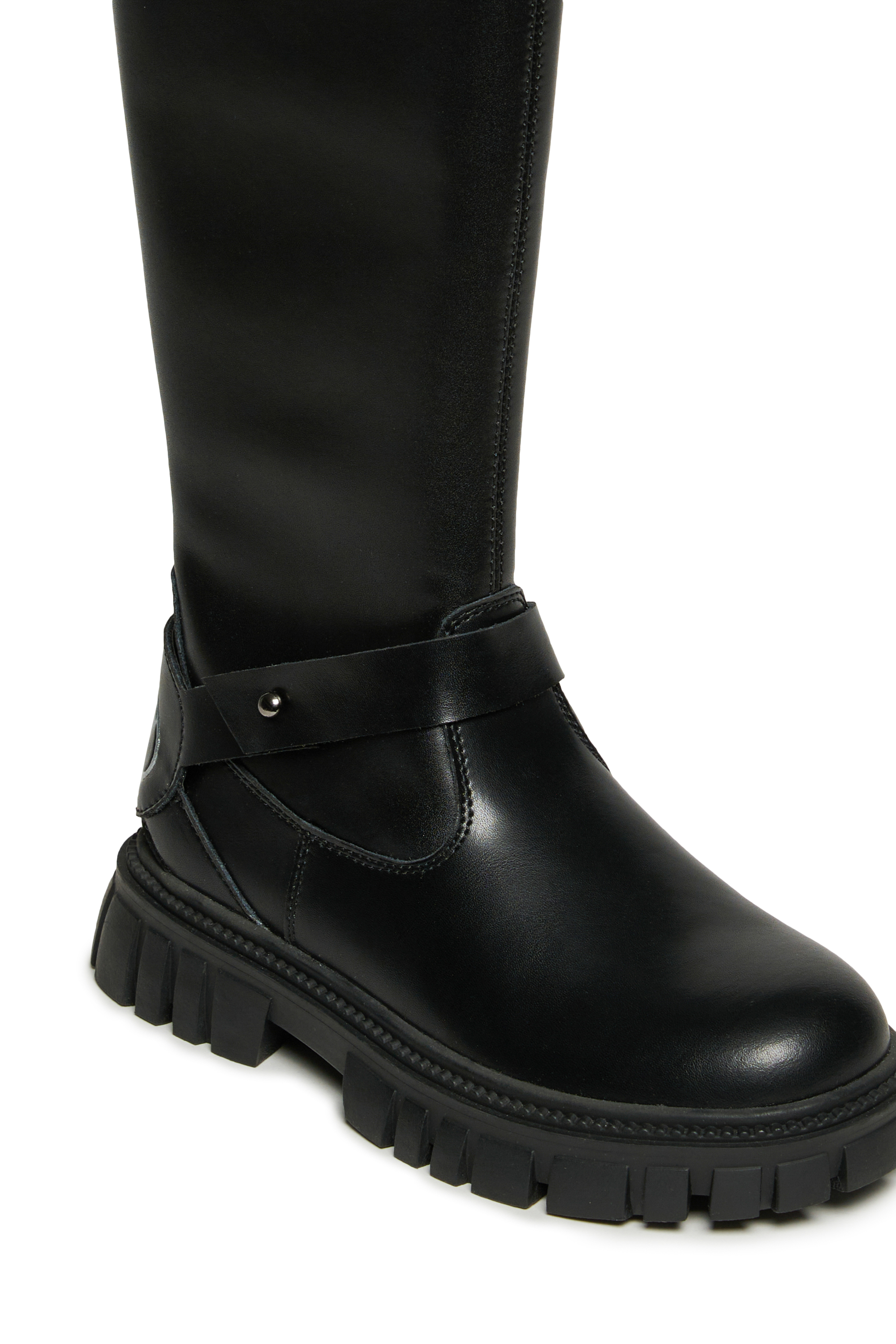 Diesel - D-HAMMER KNT PATCH, Unisex D-Hammer Hohe Lederstiefel in Schwarz - 4