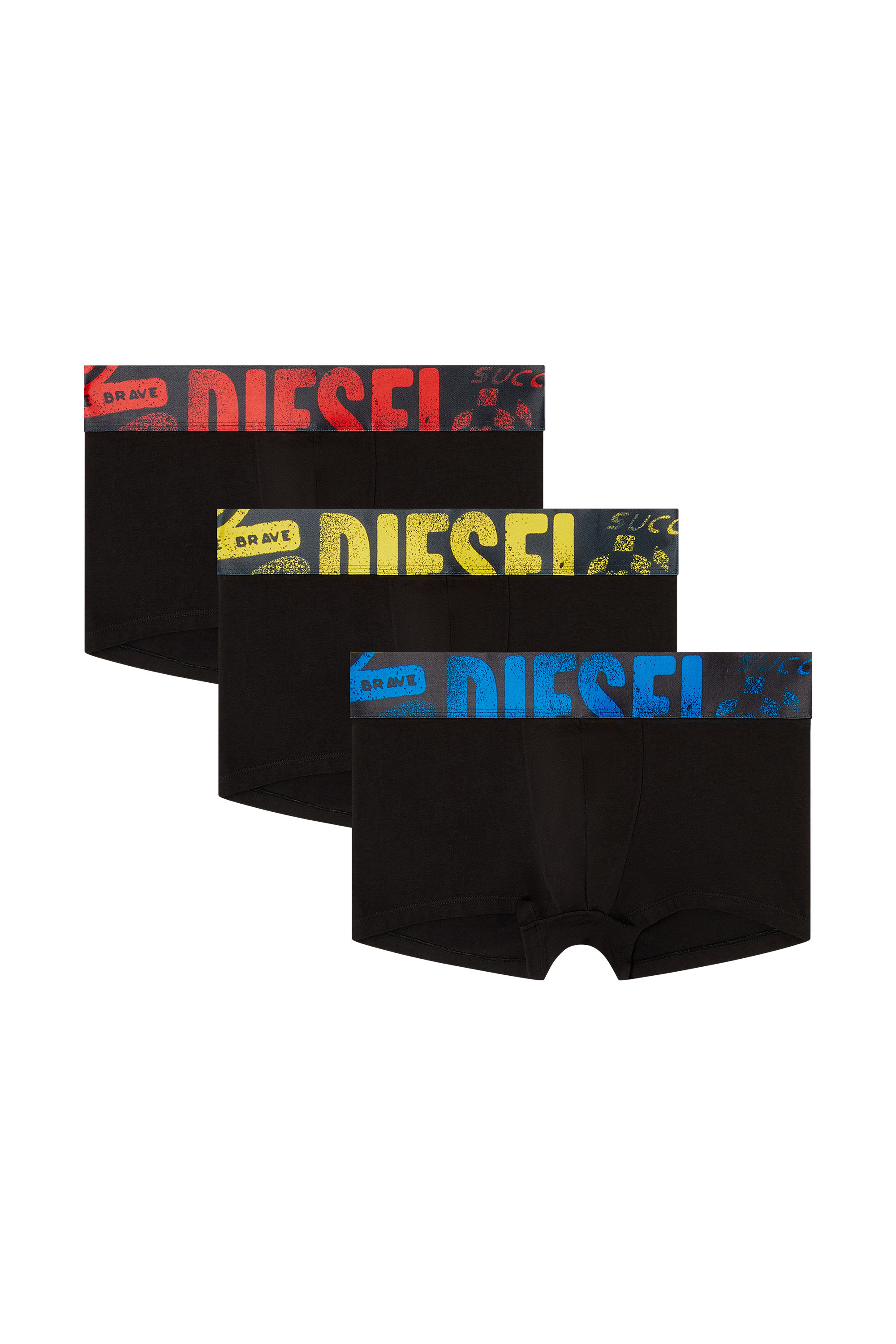 Diesel - UMBX-DAMIENTHREEPACK-5.5EL, Man's Three-pack of trunks with multicoloured logo in Multicolor/Black - 1