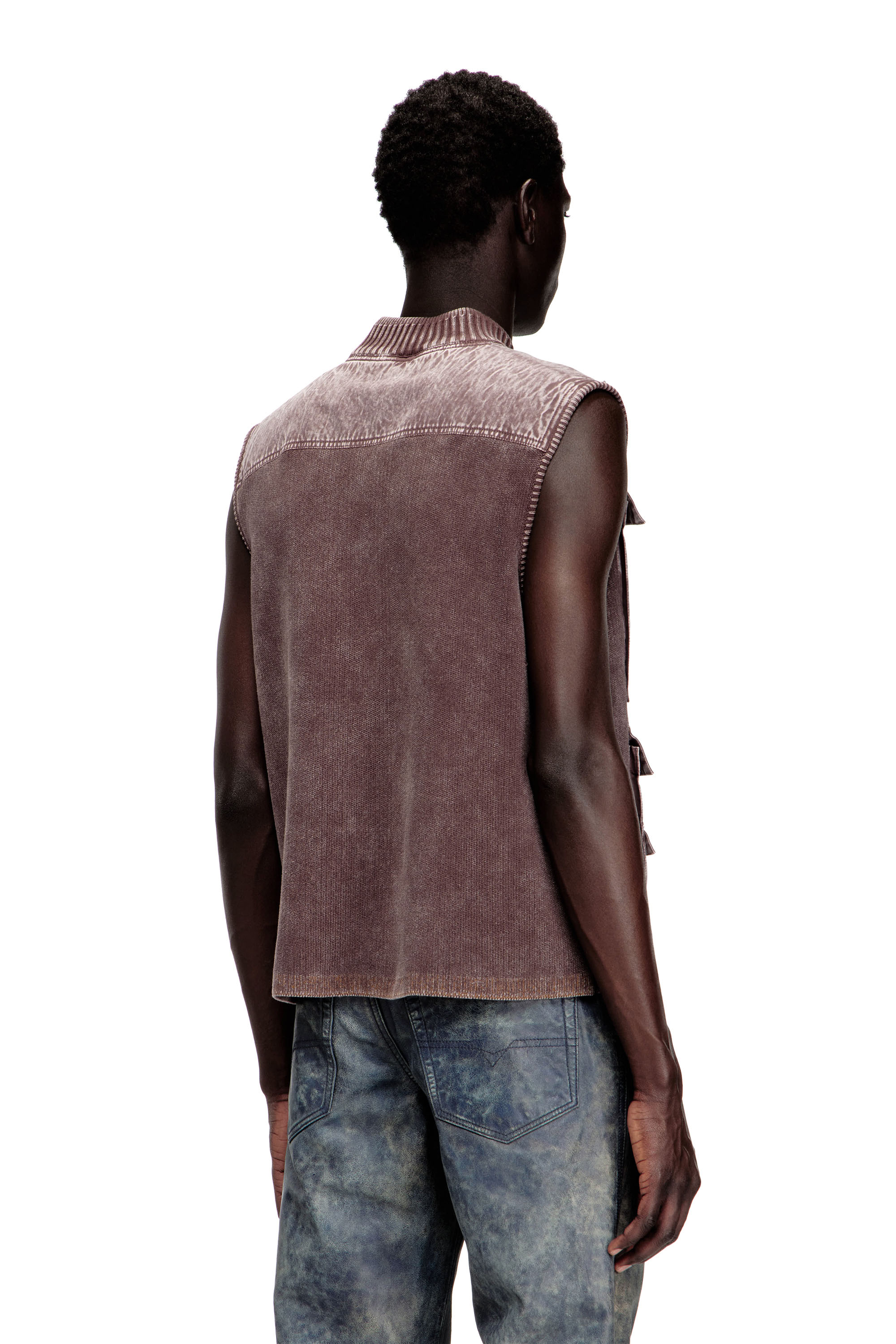 Diesel - K-GIULIUS, Herren Strickweste mit Rei&szlig;verschluss und Cargo-Taschen in null - 4