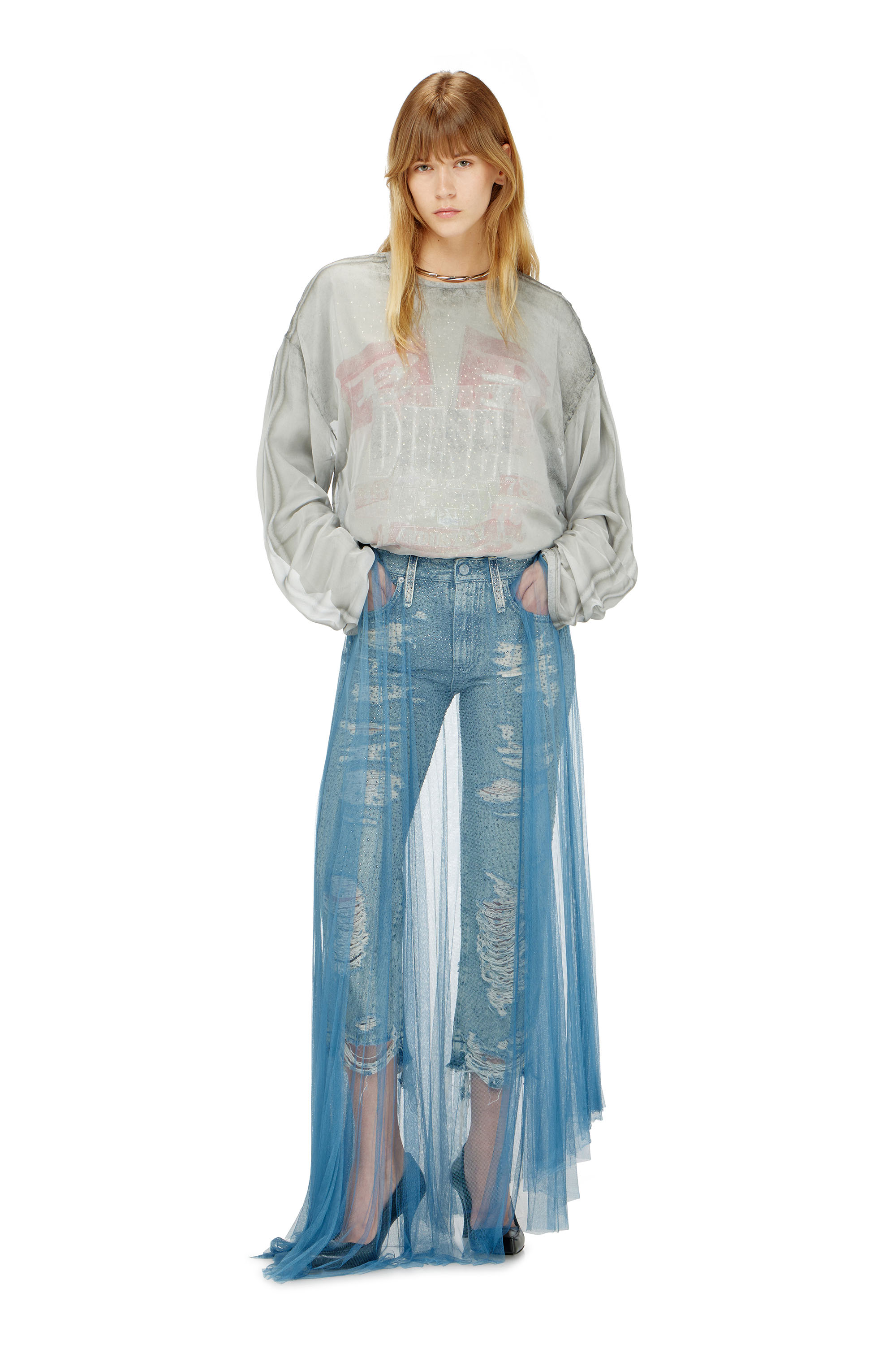 Diesel - Damen Regular Jeans D-Aisi 0DBER, Mittelblau - 1