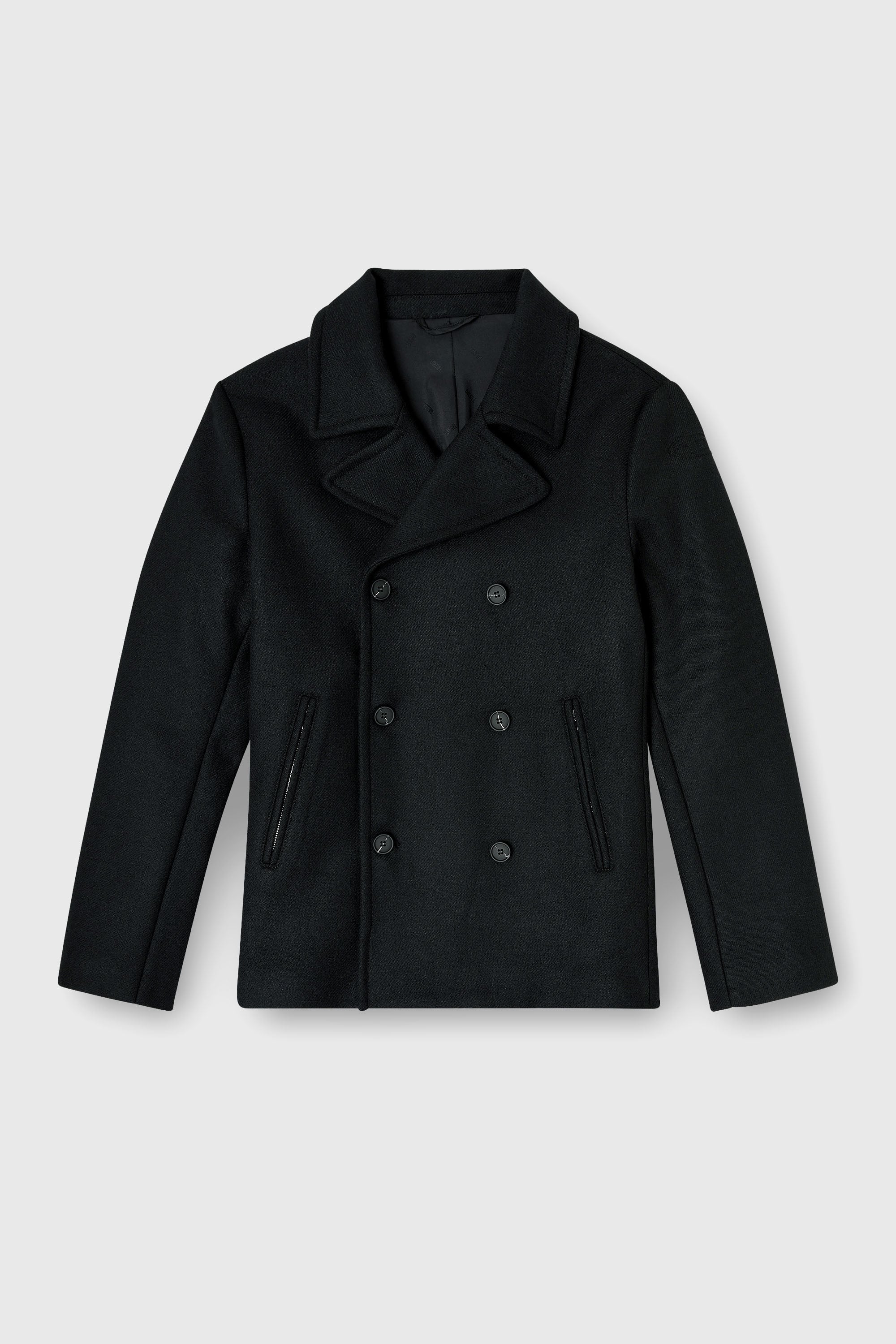 Diesel - W-HALEY-WRD, Herren Cabanjacke aus gefilztem Wollgemisch in Schwarz - 2