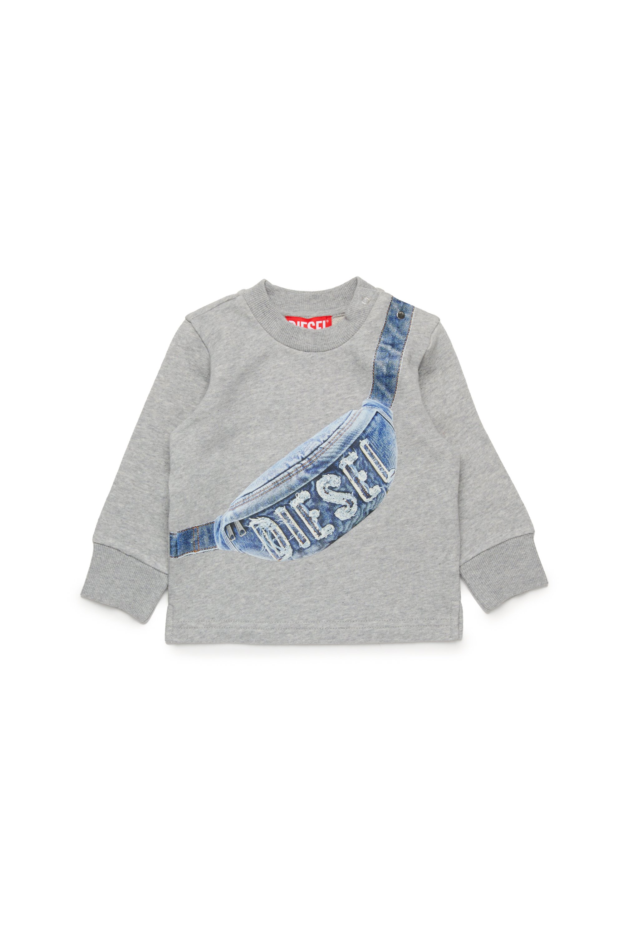 Diesel - SGIBBIB, Herren Sweatshirt mit Taschen-Print in Grau - 1