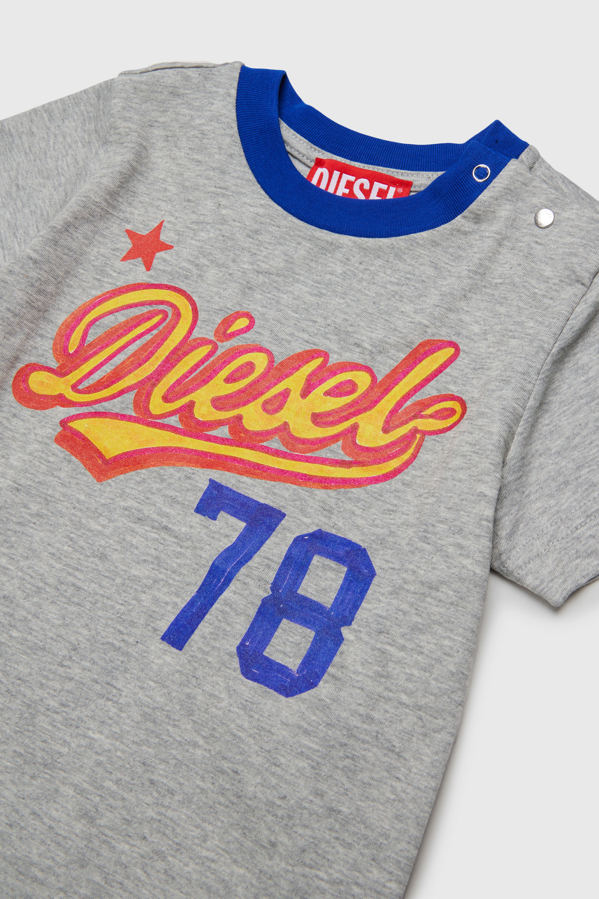 Diesel - TURSIB, Herren Baumwoll-T-Shirt mit Retro-Logo-Print in Grau - 3