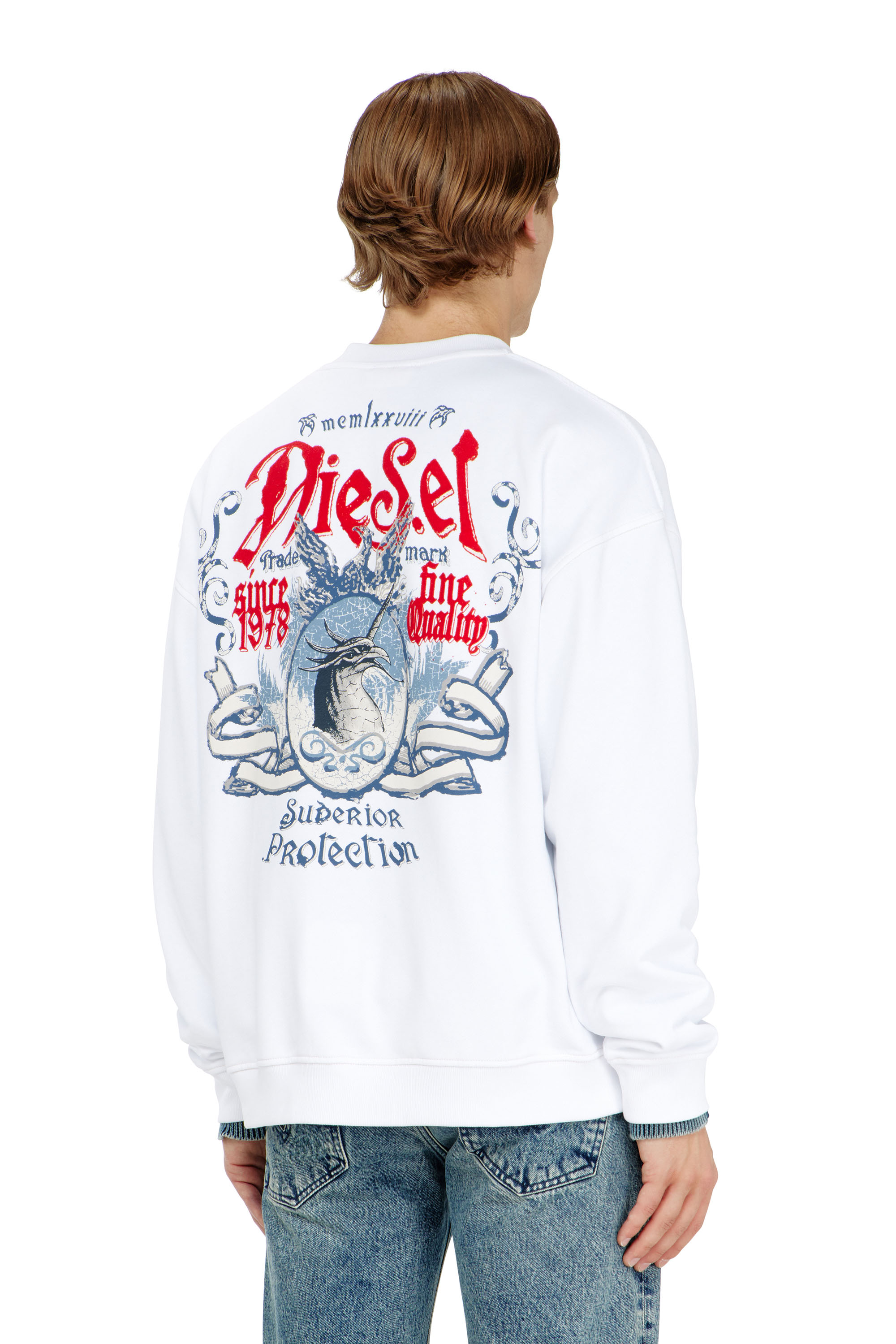 Diesel - S-BOXT-AA2, Herren Sweatshirt aus Baumwolle mit Flockprint in null - 4