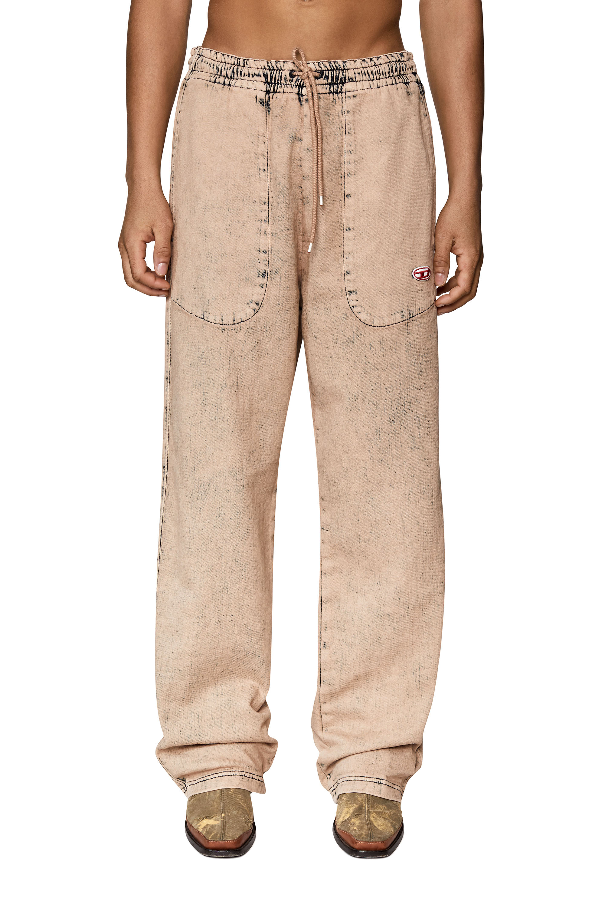 Diesel - D-Martians Track Denim 09D16 Straight, Hellbraun - Image 1