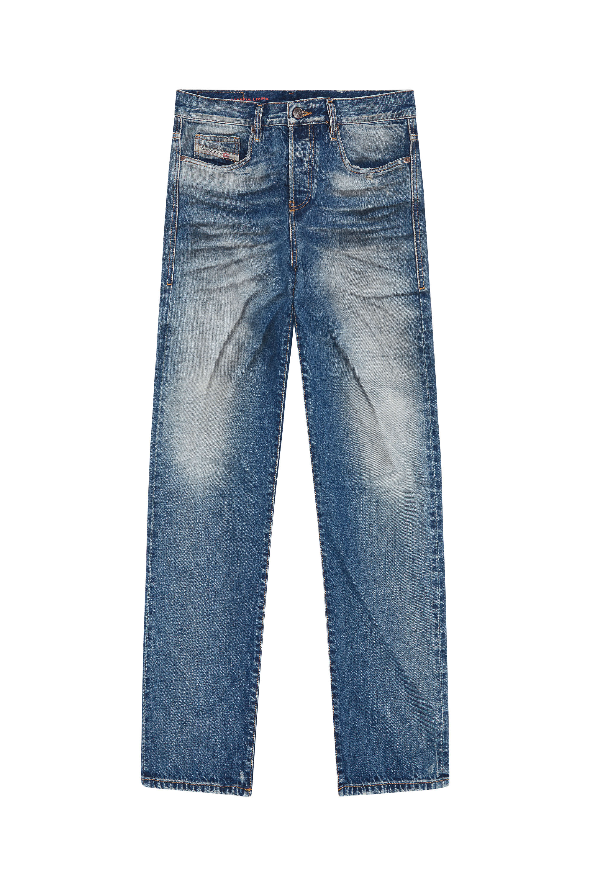 Diesel - 2020 D-Viker 007D1 Straight Jeans, Mittelblau - Image 6