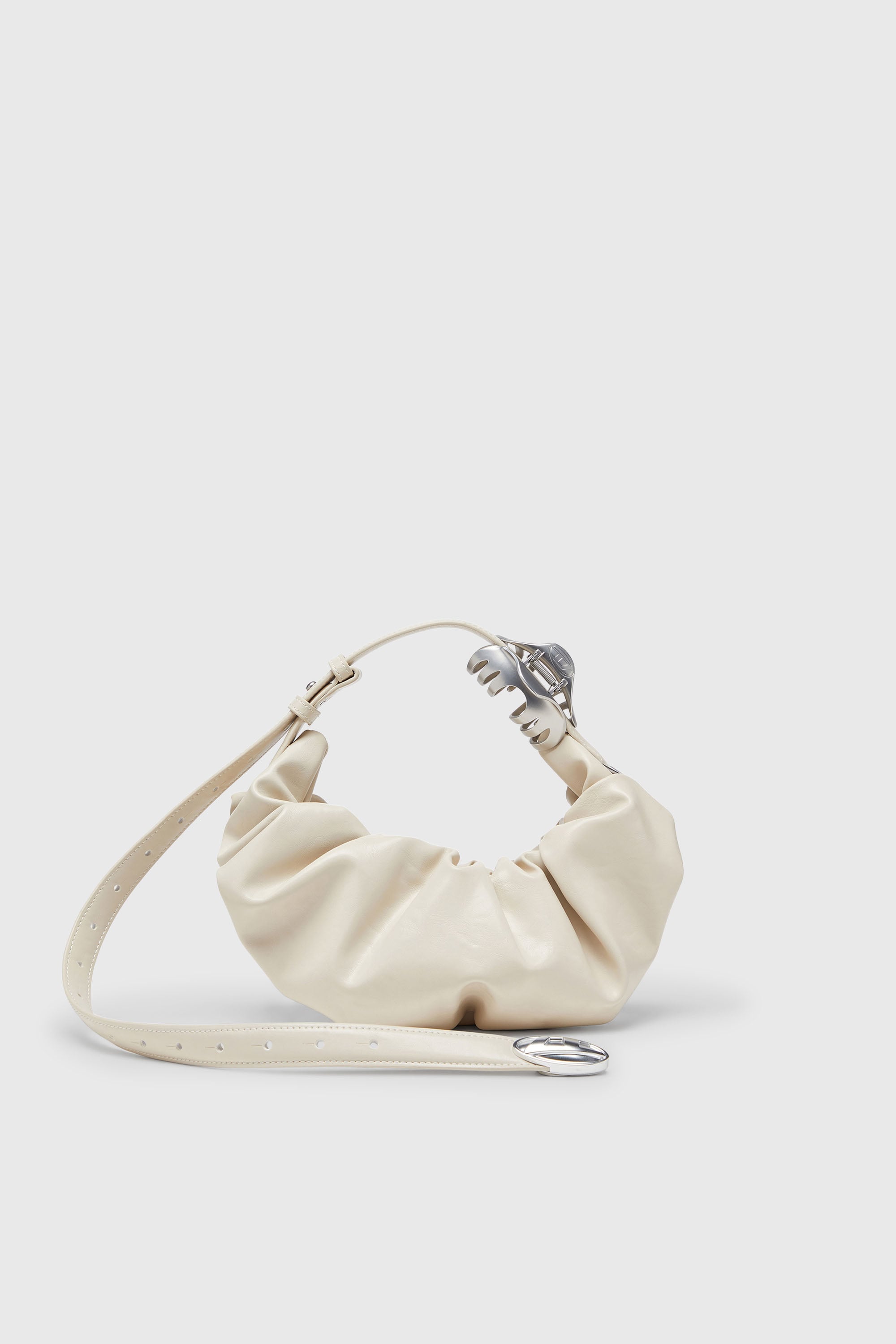 Diesel - GRAB-D HOBO S, Damen Grab-D-Small Hobo-Tasche mit gerafftem Design in Wei&szlig; - 1