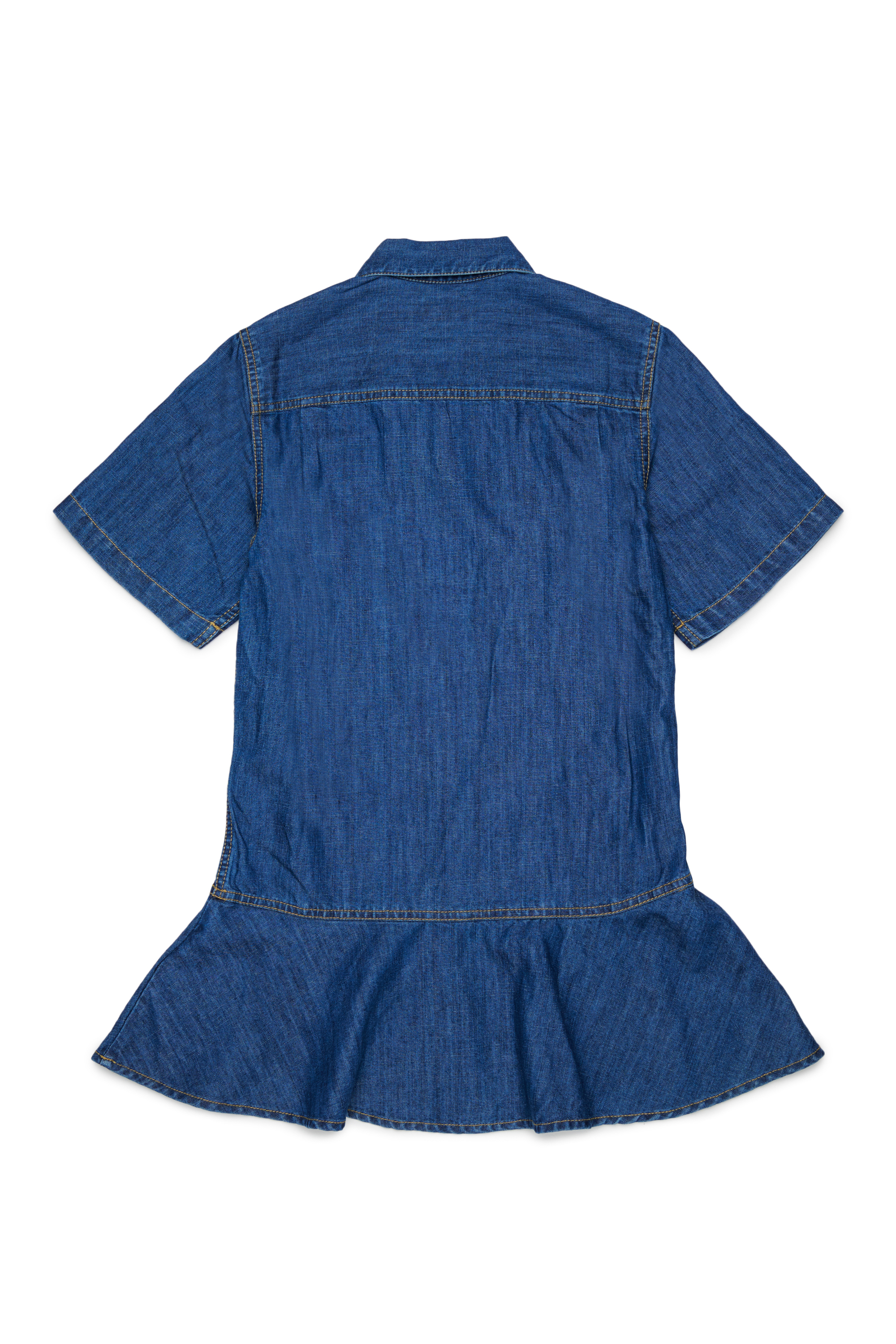 Diesel - DARYL, Damen Jeanskleid aus Denim mit R&uuml;schen am Saum in Mittelblau - 2