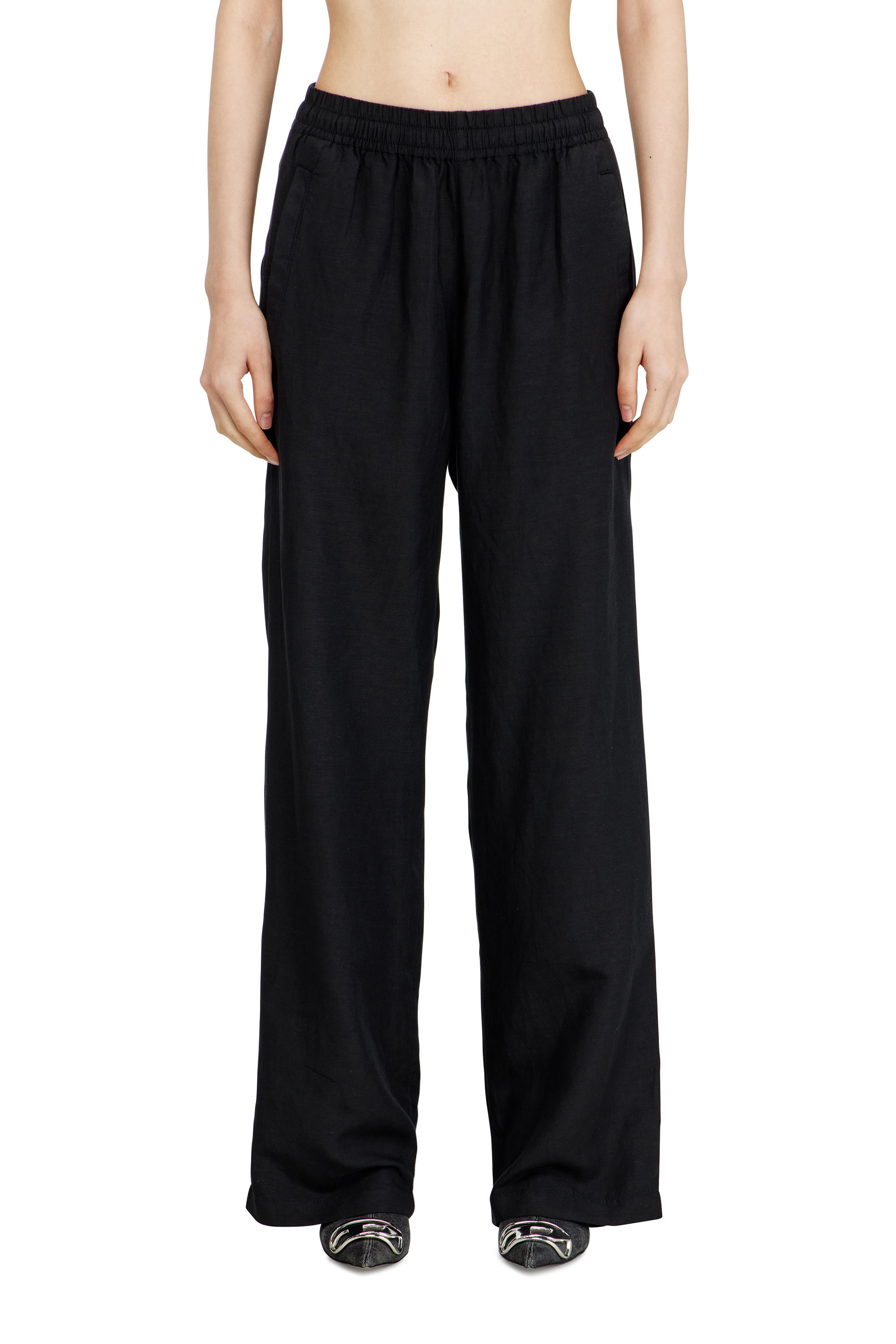 Diesel - P-THECK-PGBS, Unisex Hosen aus Leinenmischung in Schwarz - 5