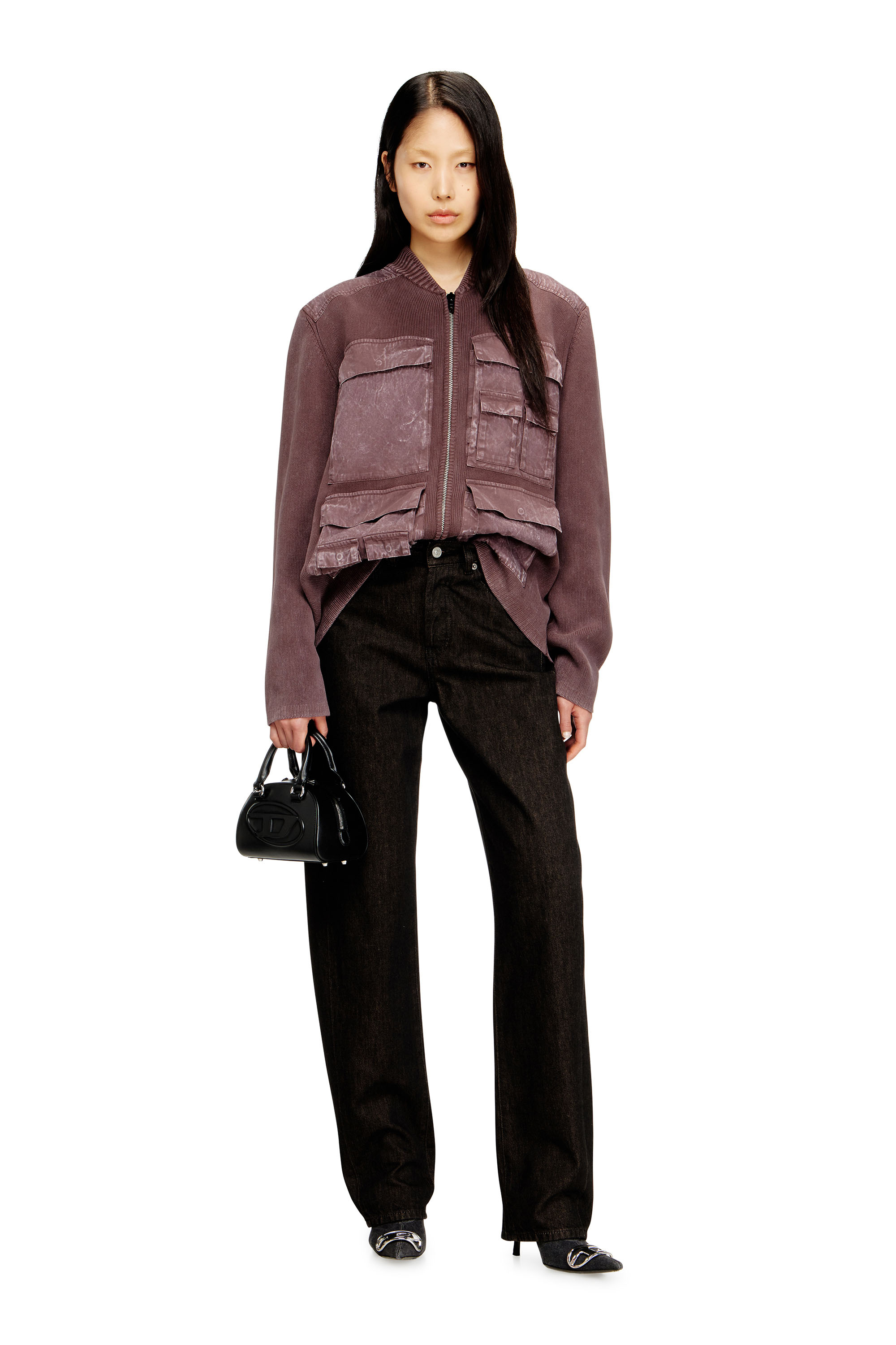 Diesel - Damen Relaxed Jeans 1974 D-Ellz 09N25, Schwarz/Dunkelgrau - 1