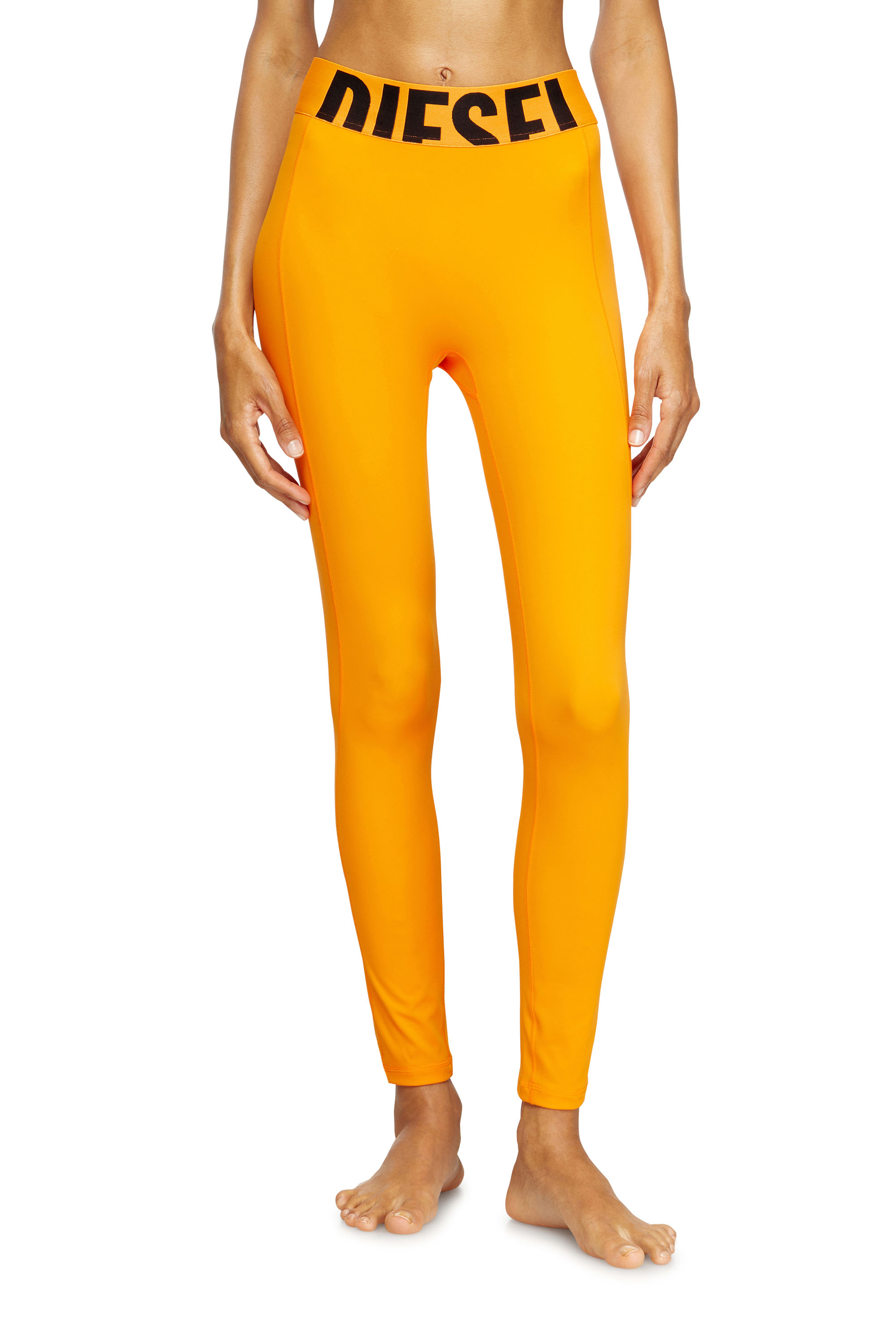 Diesel - ADELINE-D-POP, Damen Leggings aus Mikrofaser mit Cut-off-Logo in Orange - 3