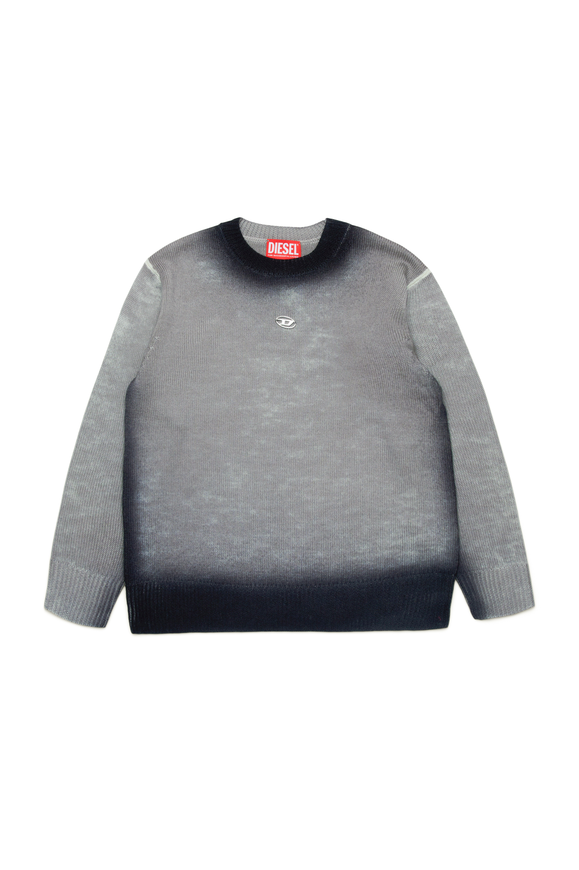 Diesel - KMILO OVER, Unisex's Jumper in patchy treated wool in Black - 1