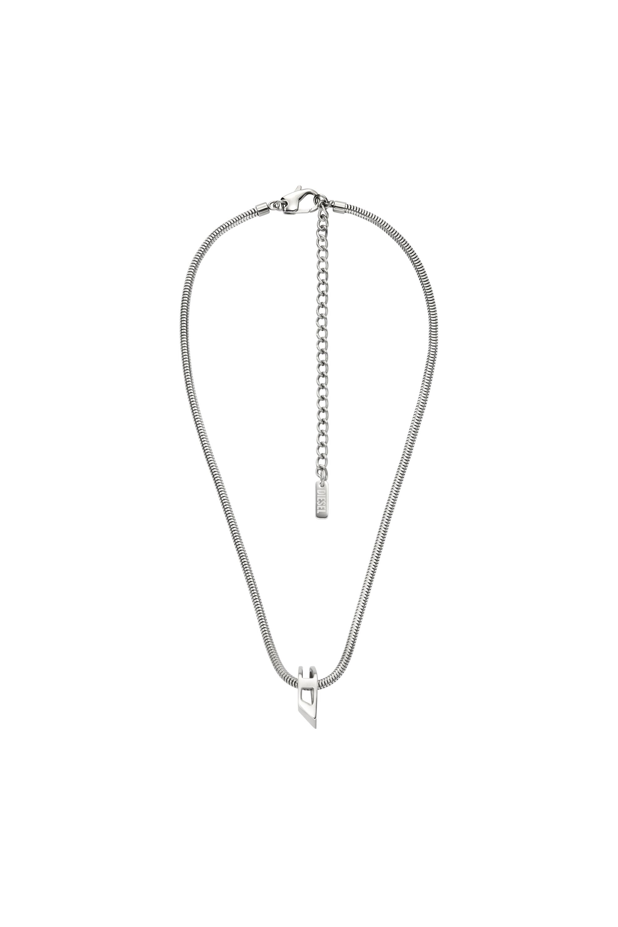 Diesel - DX167240 JEWELLERY, Unisex Halskette aus Edelstahlgliederkette in Silber - 1
