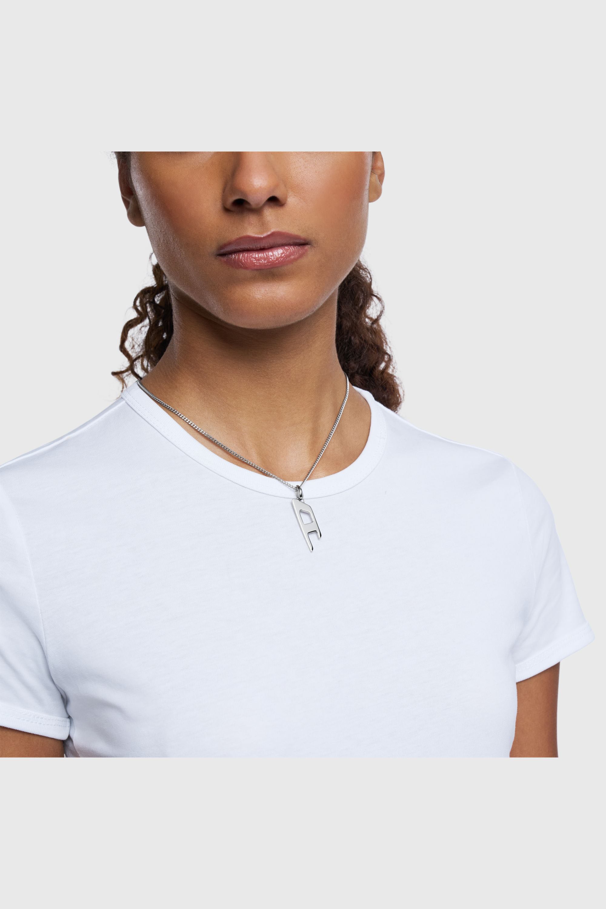 Diesel - DX1625040 JEWELLERY, Unisex Halskette mit D-Logo-Anh&auml;nger aus Edelstahl in Silber - 3