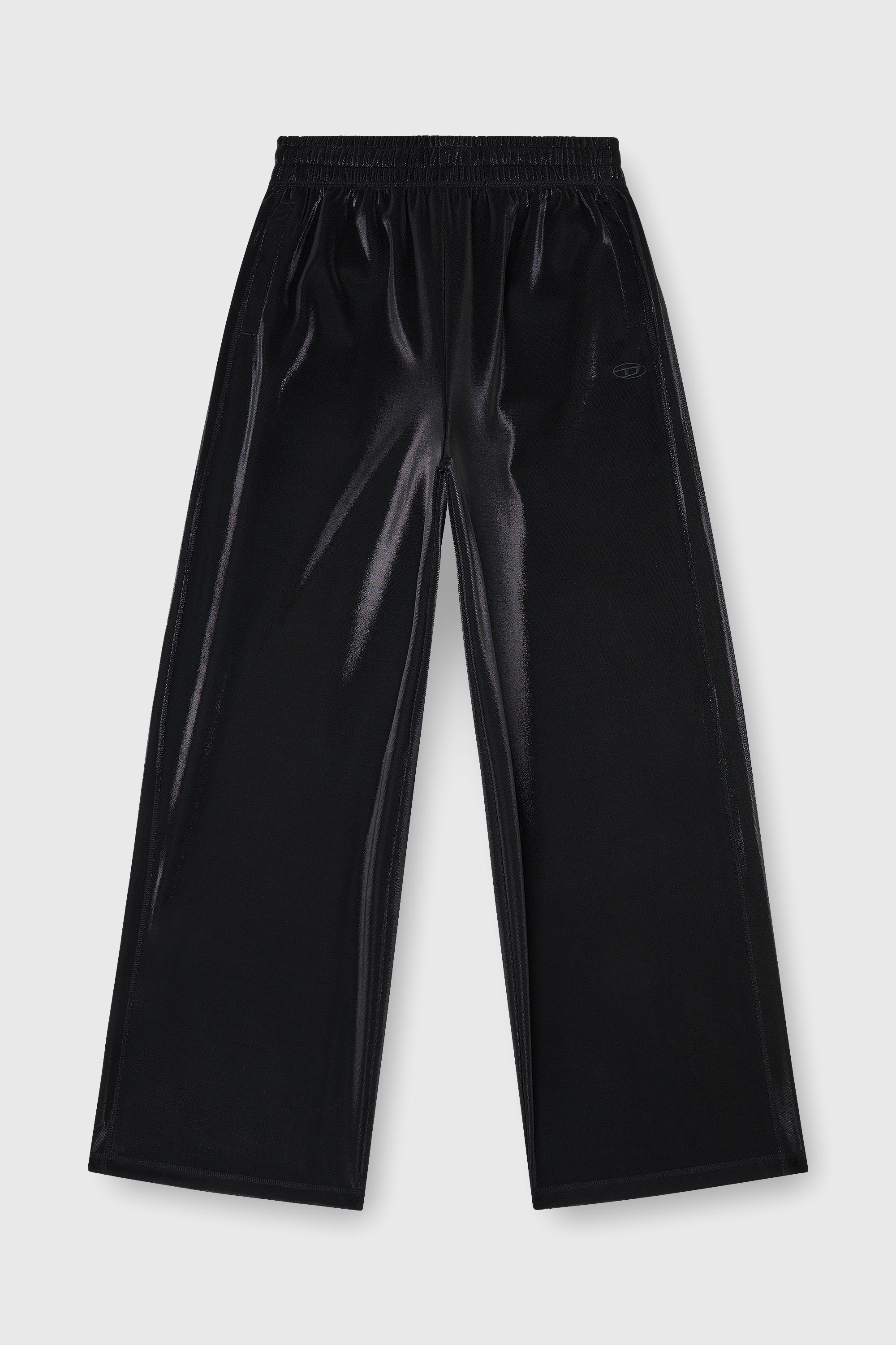 Diesel - P-ROSY, Damen Sweatpants aus gl&auml;nzendem Piquet-Stoff in Schwarz - 2